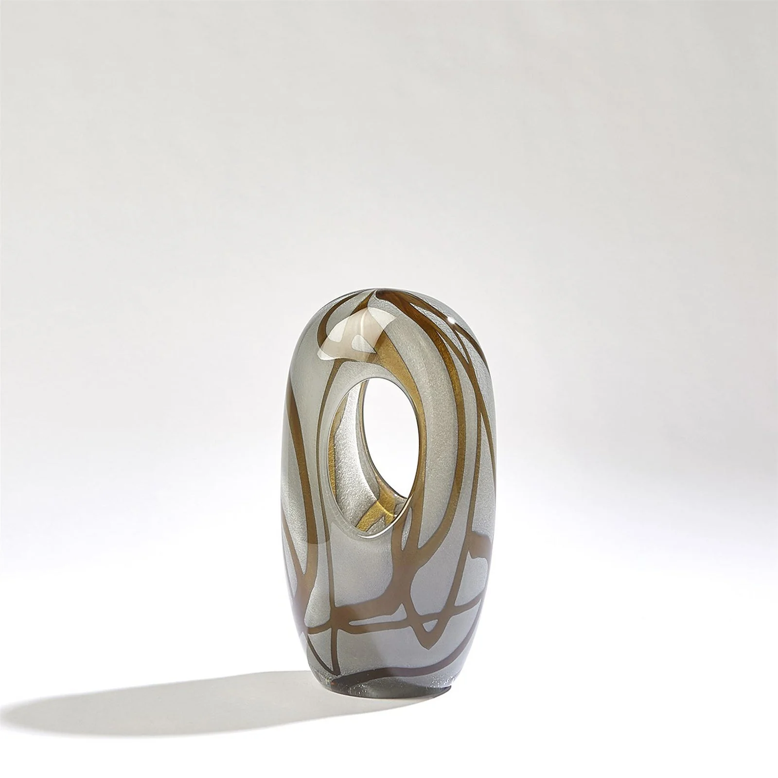 Global Views Swirl Vase Amber/Grey - Image 7
