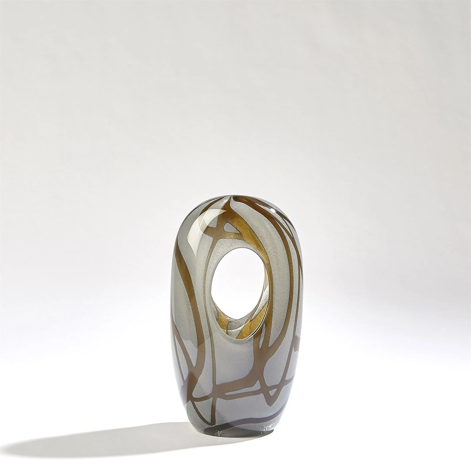 Global Views Swirl Vase Amber/Grey - Image 8