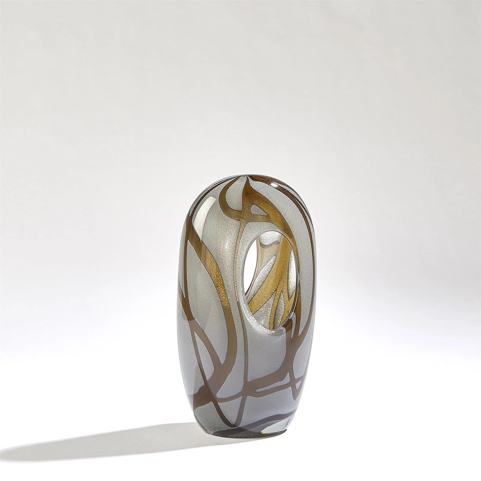 Global Views Swirl Vase Amber/Grey - Image 9