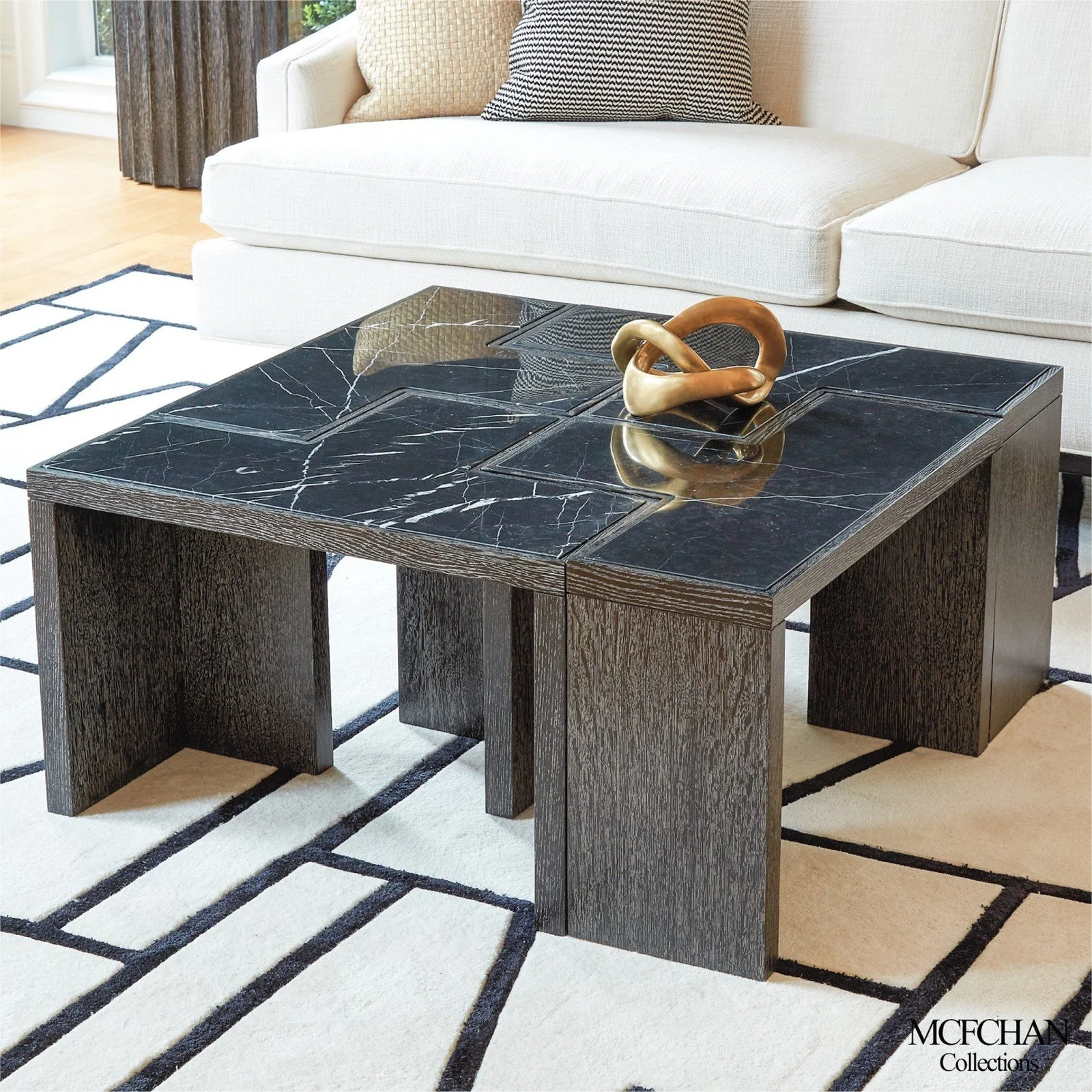 Global Views T-Flex Table Black Cerused Oak - Image 2