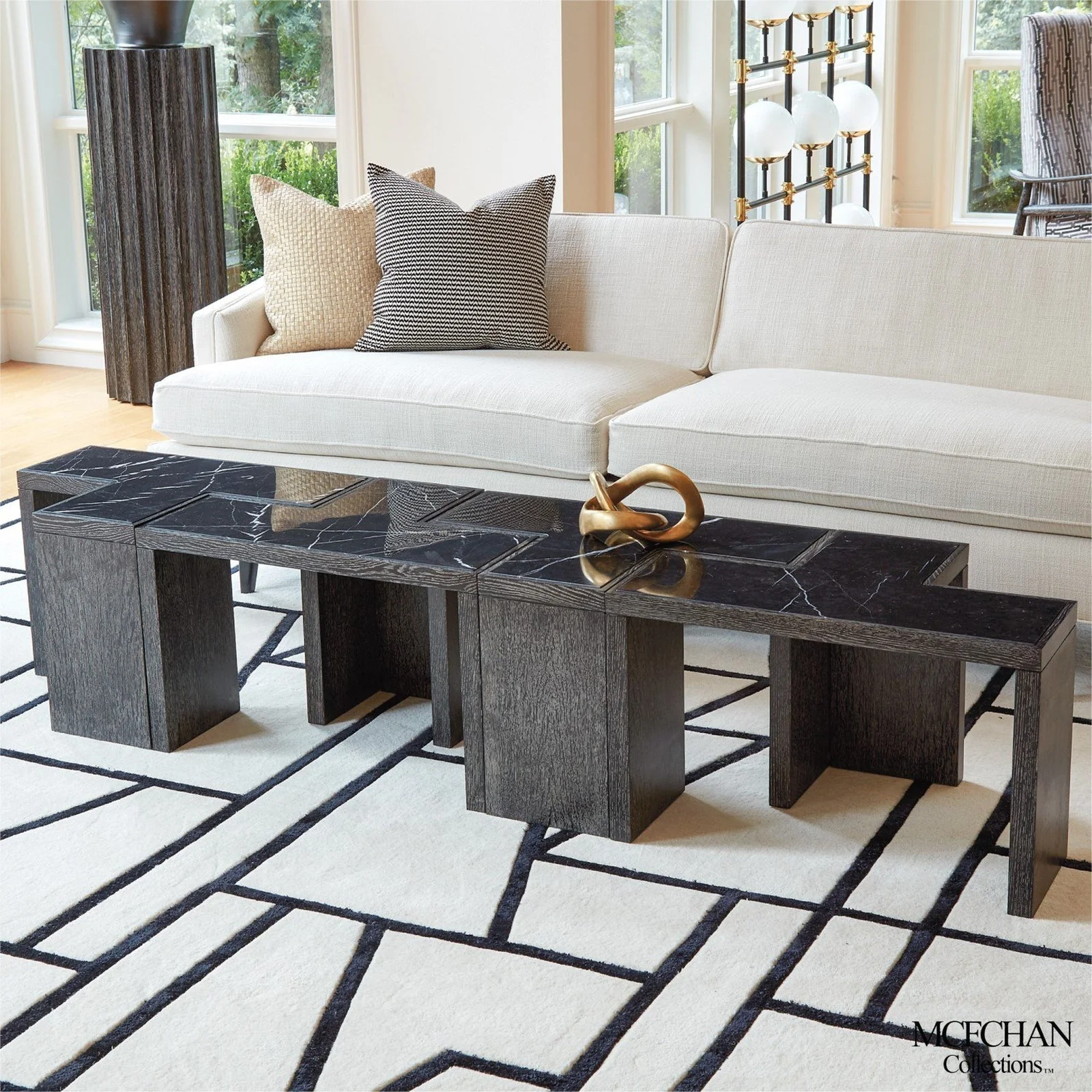 Global Views T-Flex Table Black Cerused Oak - Image 3