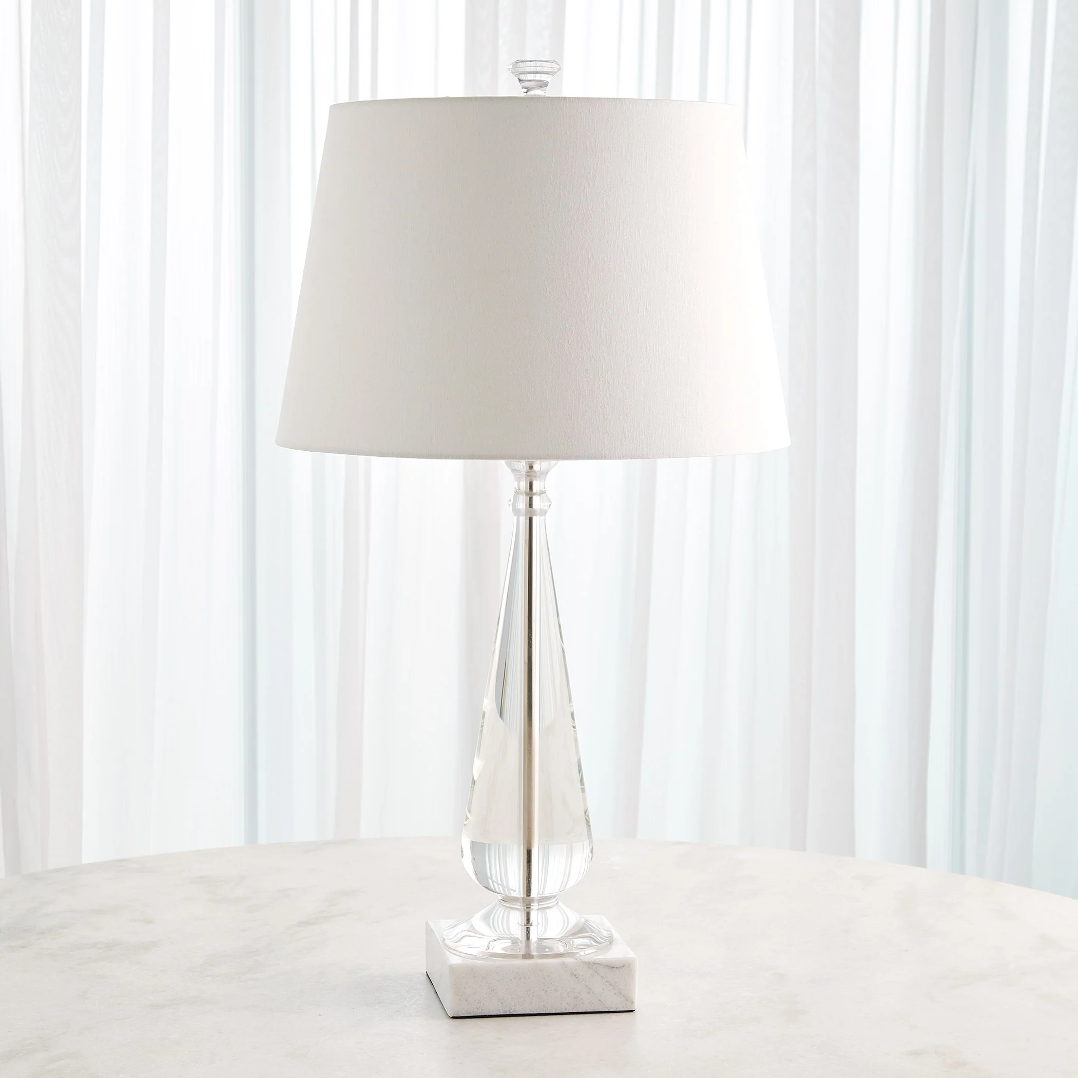 Global Views Tapered Crystal Lamp w/Marble Base - Image 3