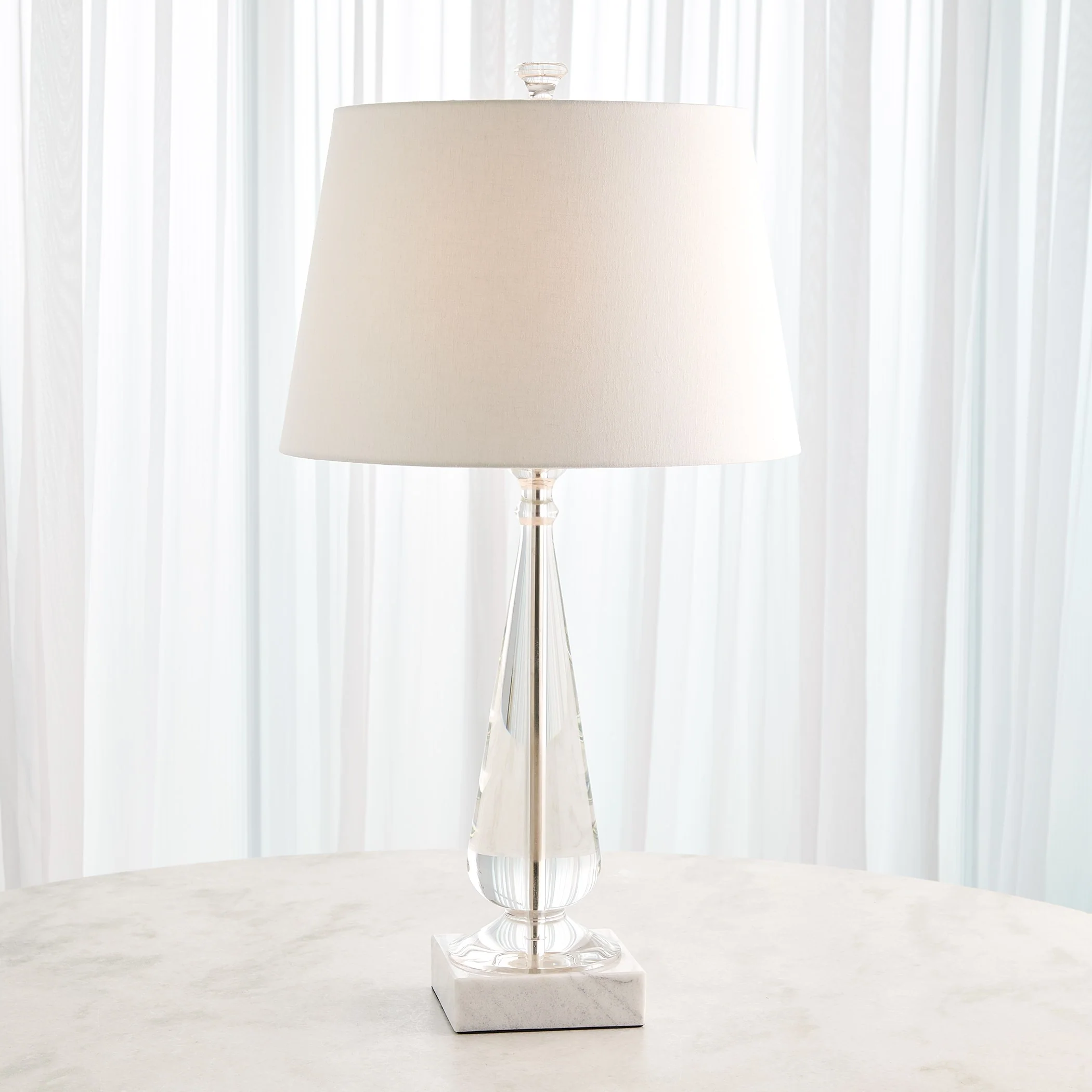 Global Views Tapered Crystal Lamp w/Marble Base - Image 4