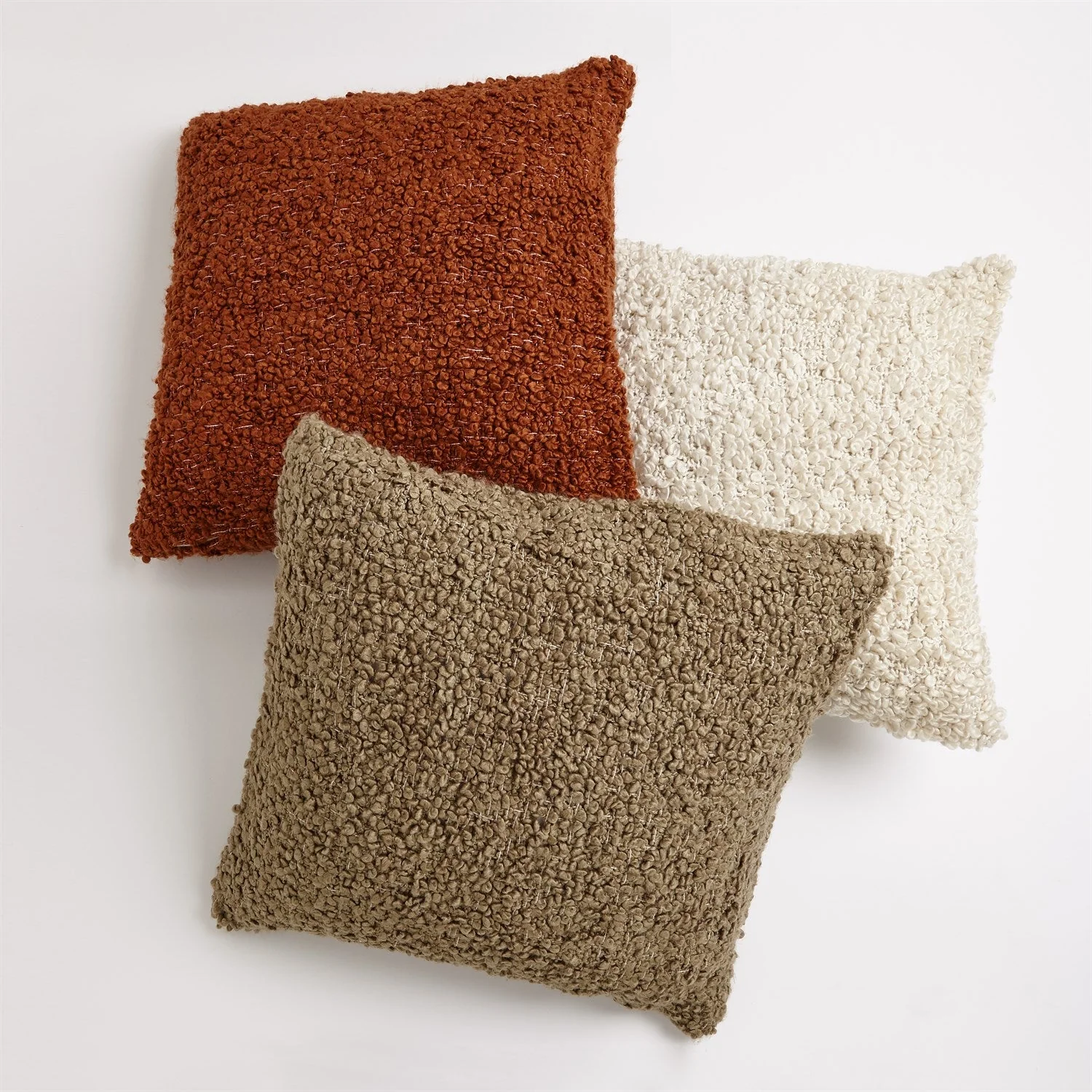 Global Views Textured Boucle Pillow - Rust - Image 5