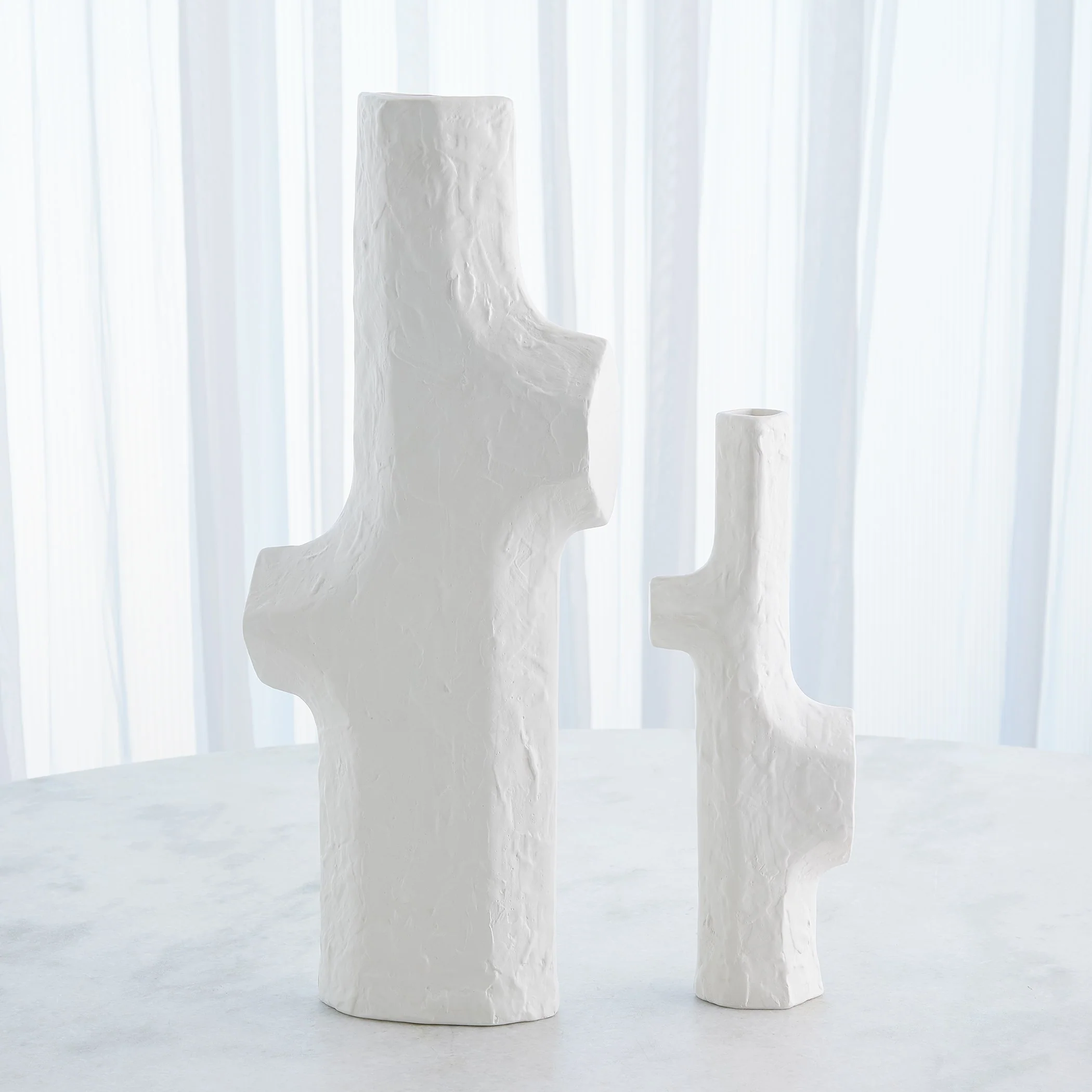 Global Views Tiered Trunk Vase Matte White - Image 5