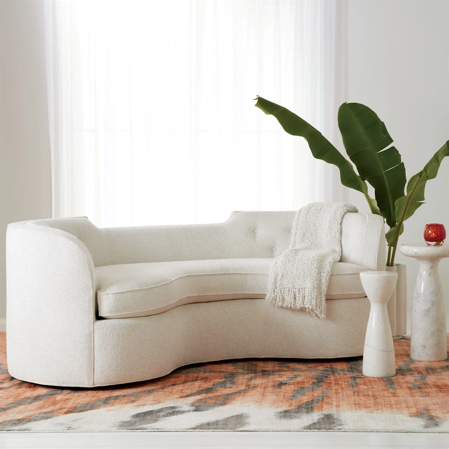 Global Views Orange Tiger Stripe Rug Clearance - Image 3