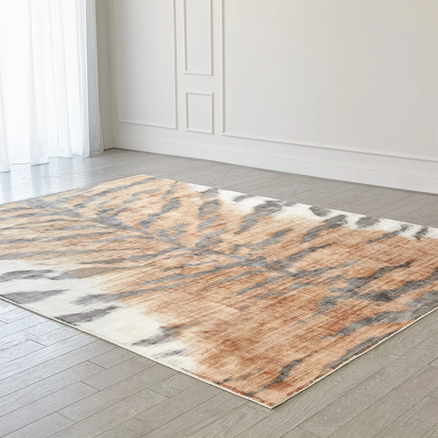 Global Views Orange Tiger Stripe Rug Clearance - Image 4