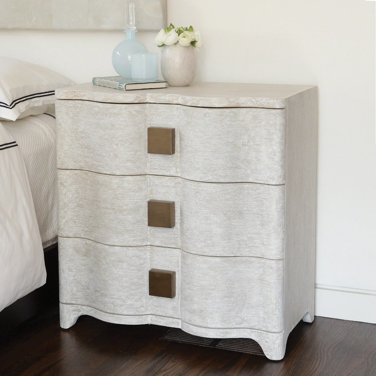 Global Views Toile Linen Bedside Chest - Image 2