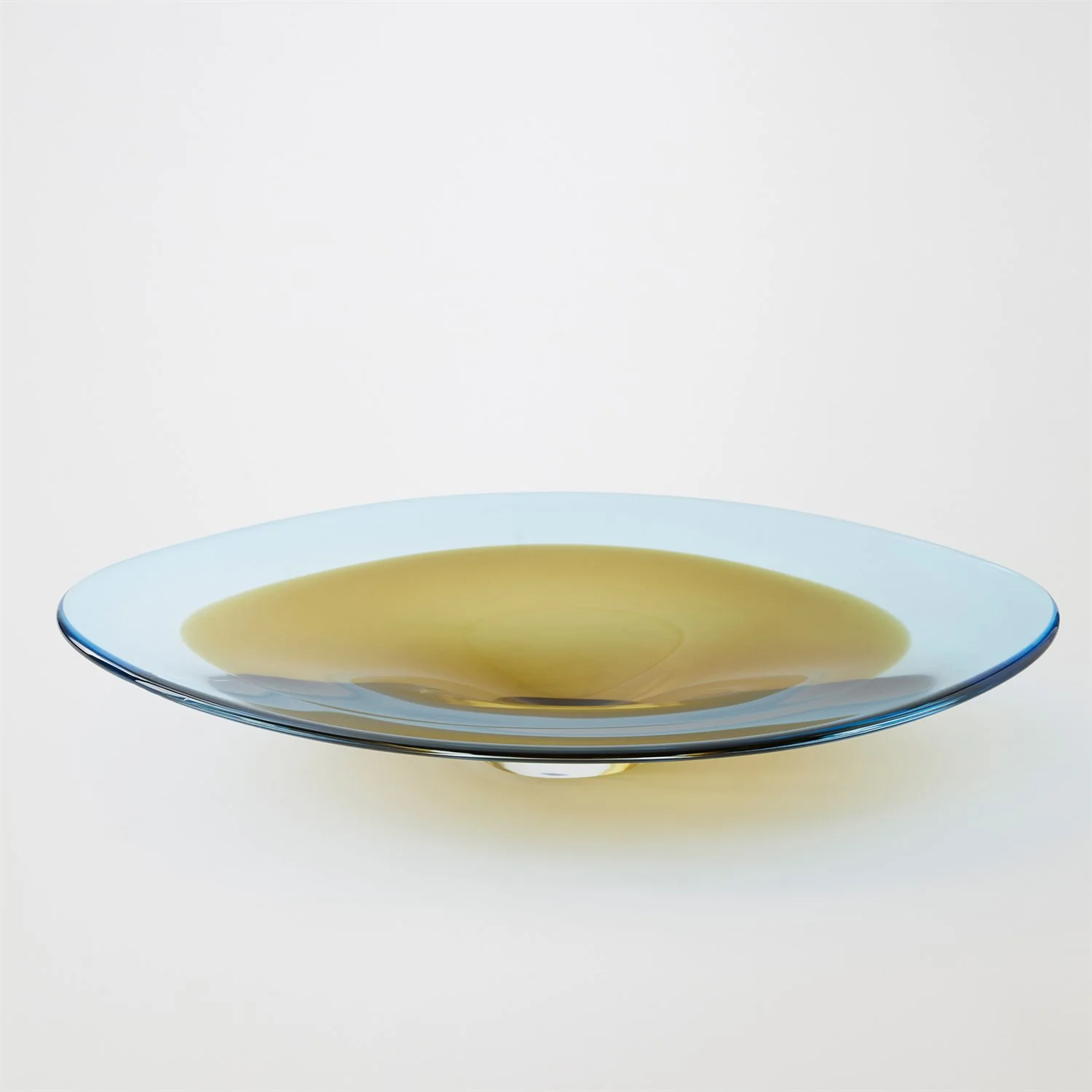 Global Views Topaz Blue Oval Disc Bowl - Image 2