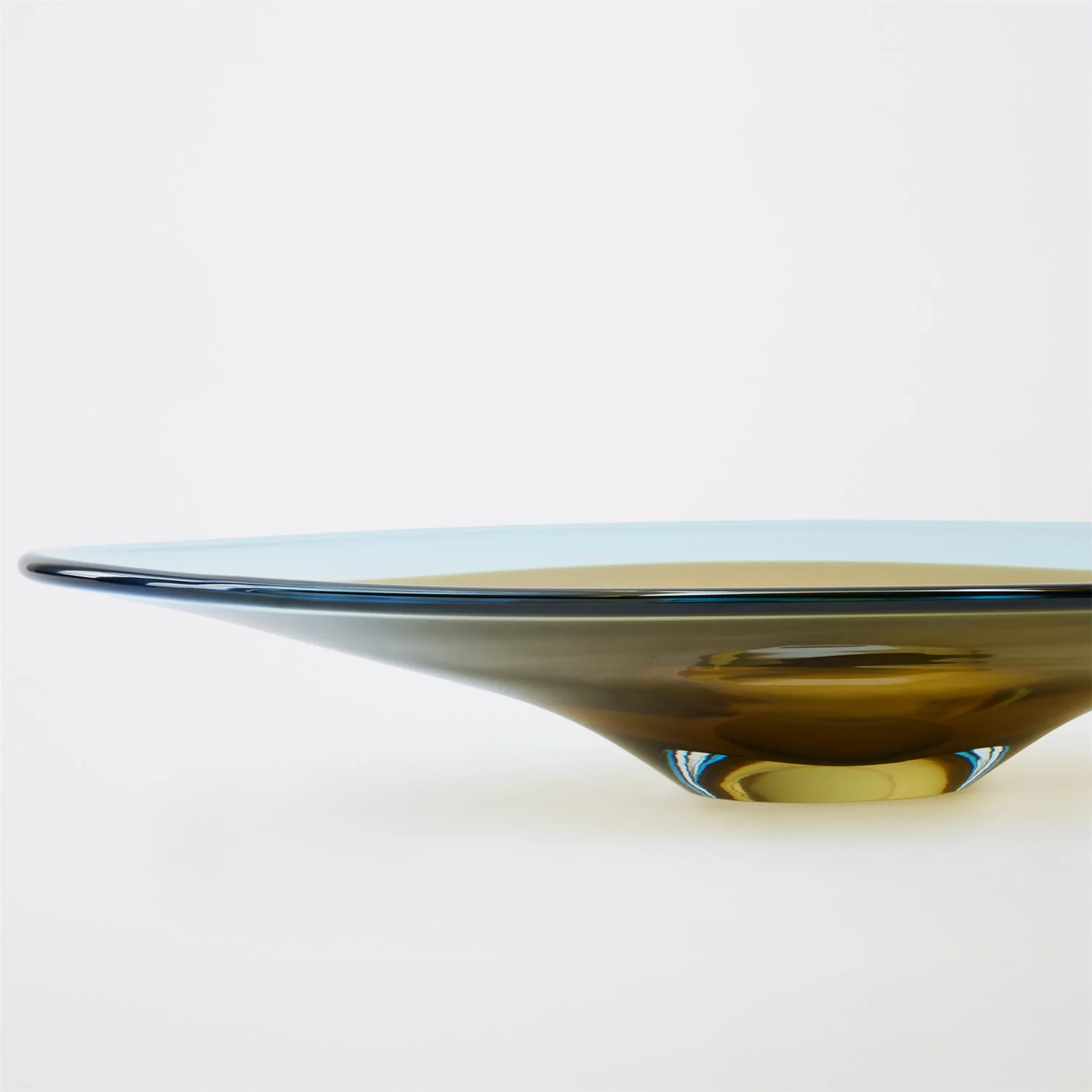 Global Views Topaz Blue Oval Disc Bowl - Image 4