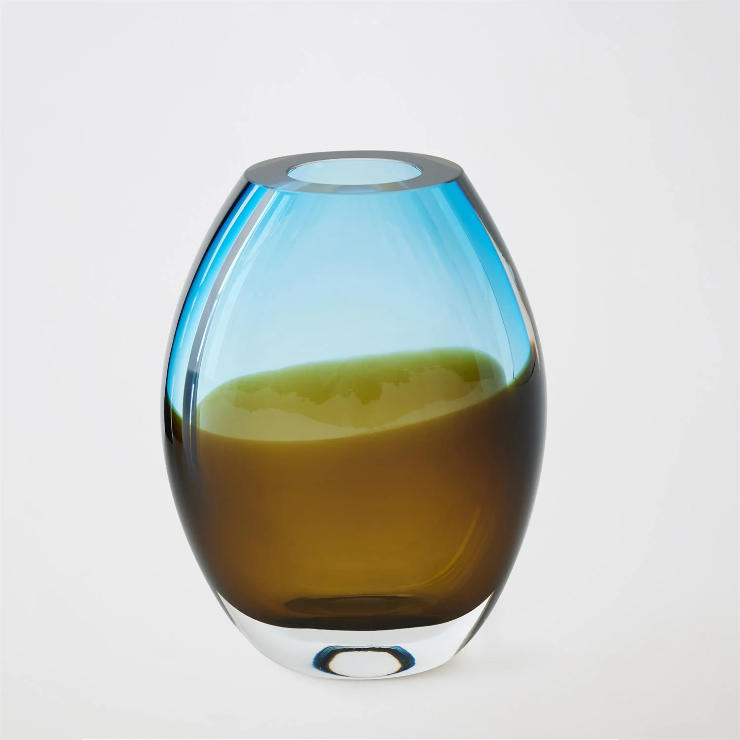 Global Views Topaz Blue Oval Vase - Image 4