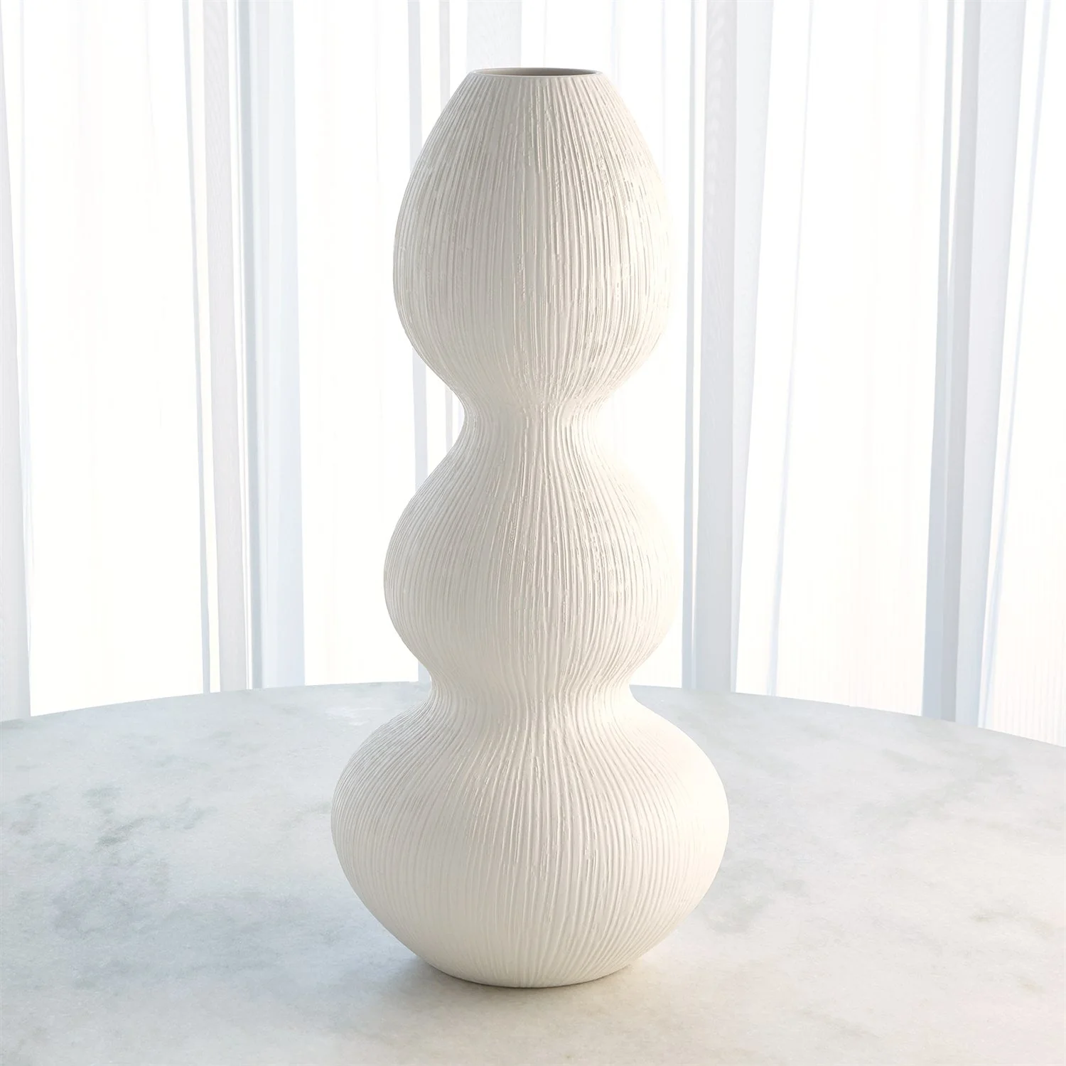 Global Views Torch Vase - Matte White - Image 3