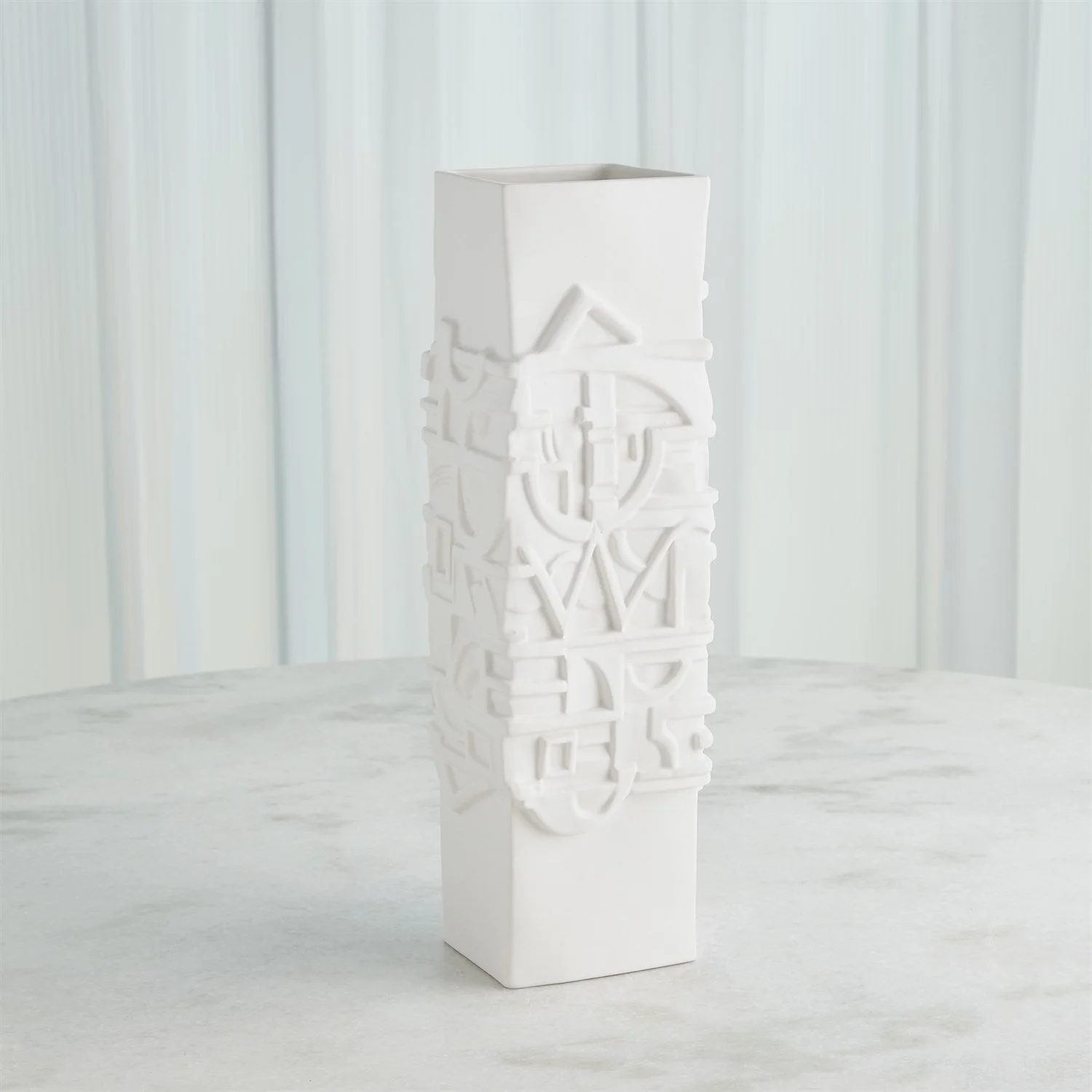 Global Views Totem Vase - Matte White Clearance - Image 3