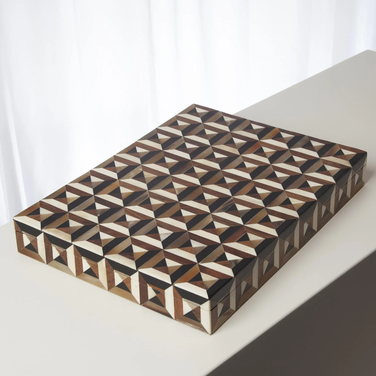 Global Views Triangle Marquetry Box - Image 4