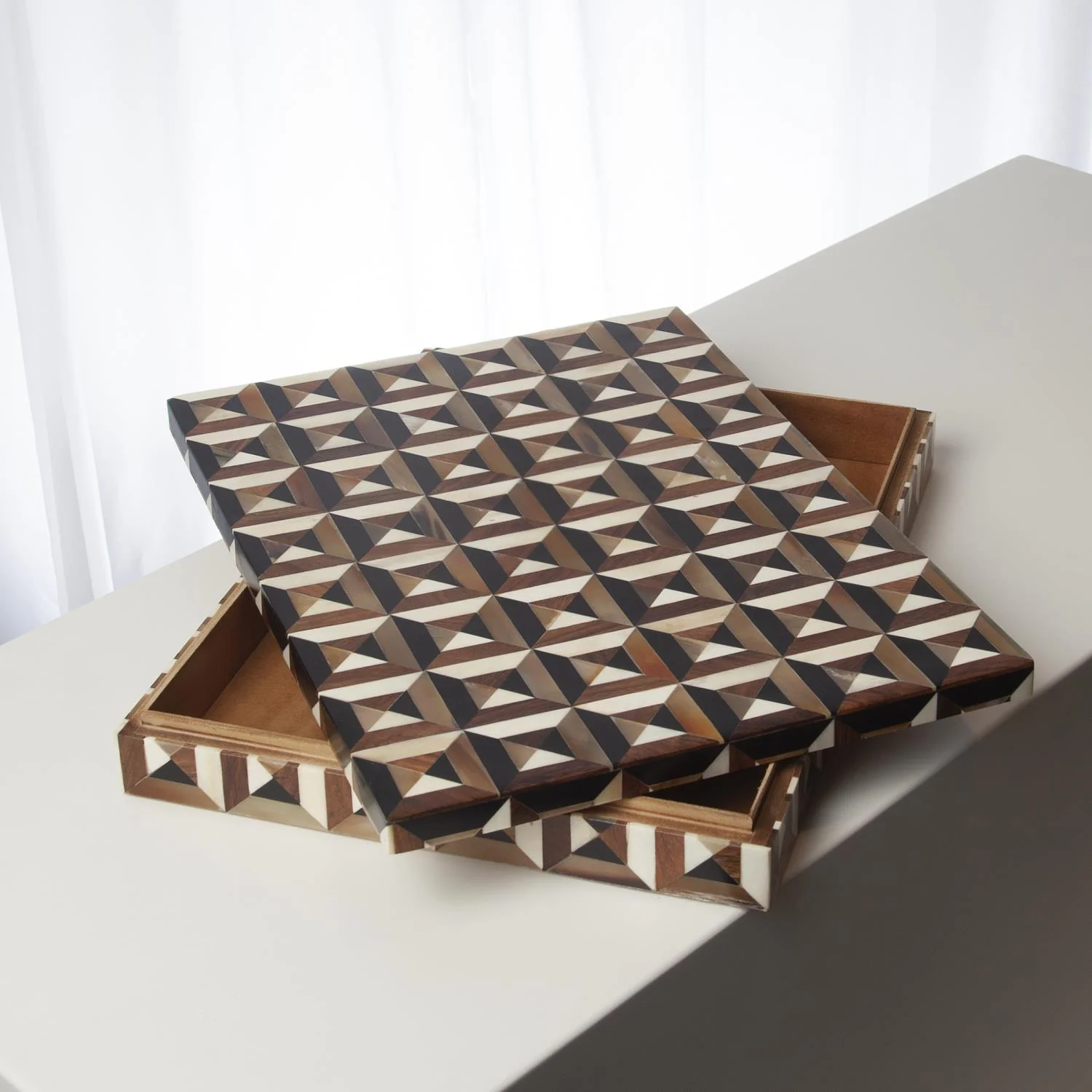 Global Views Triangle Marquetry Box - Image 5