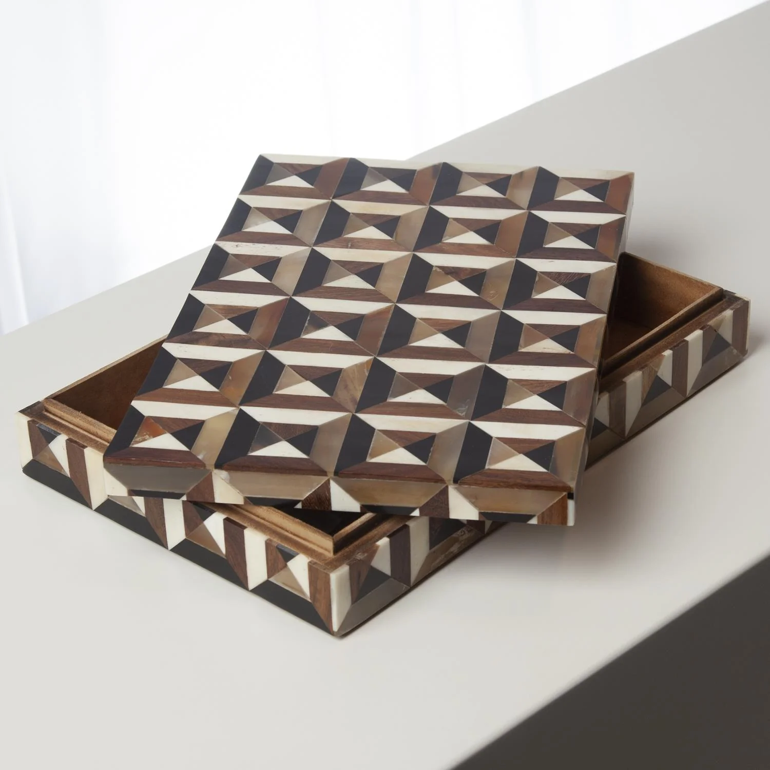 Global Views Triangle Marquetry Box - Image 6