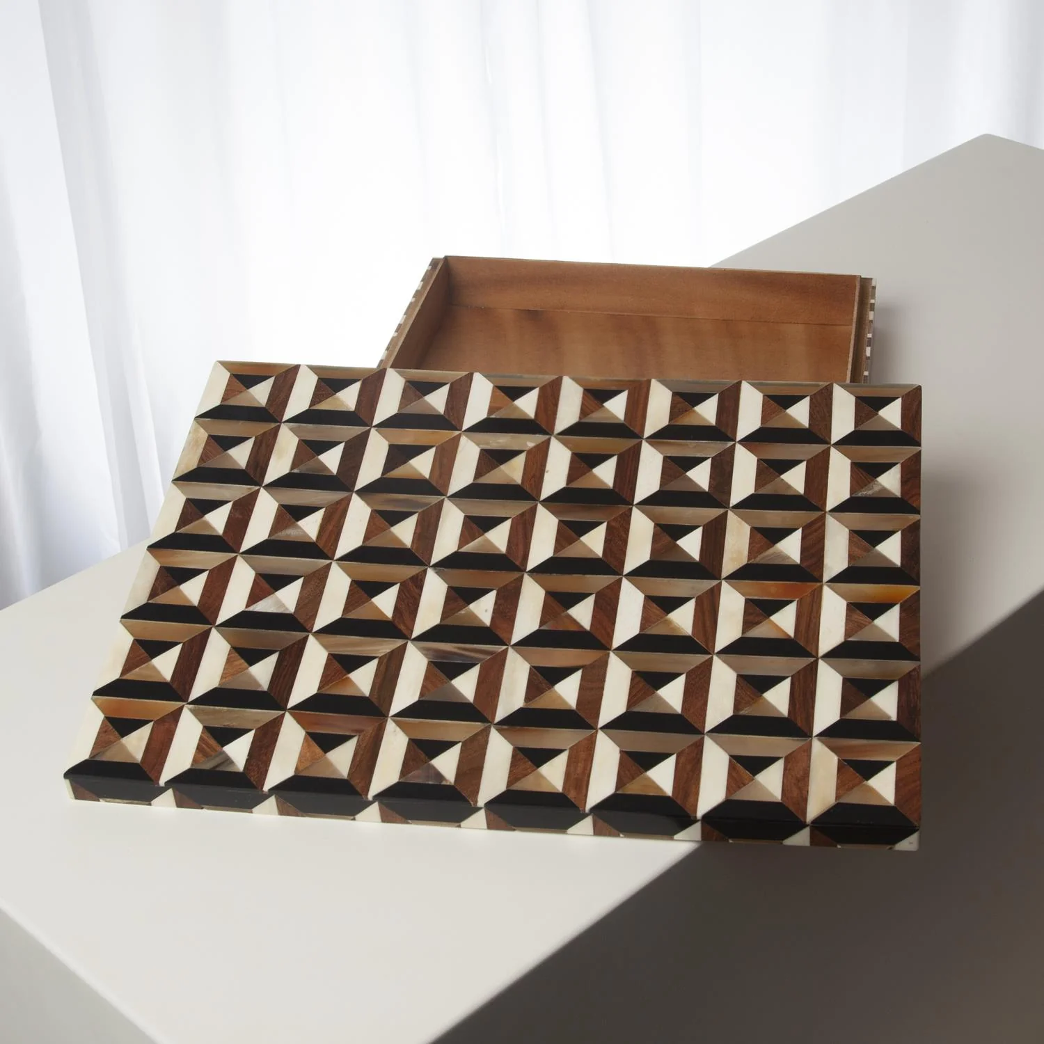 Global Views Triangle Marquetry Box - Image 7