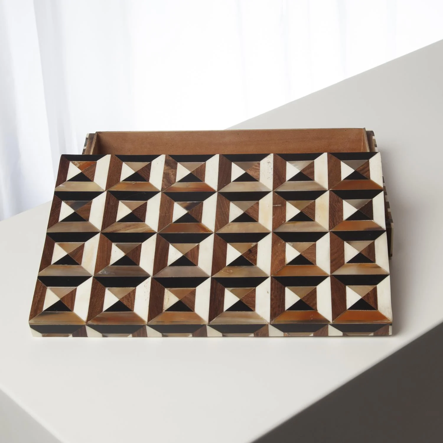 Global Views Triangle Marquetry Box - Image 8