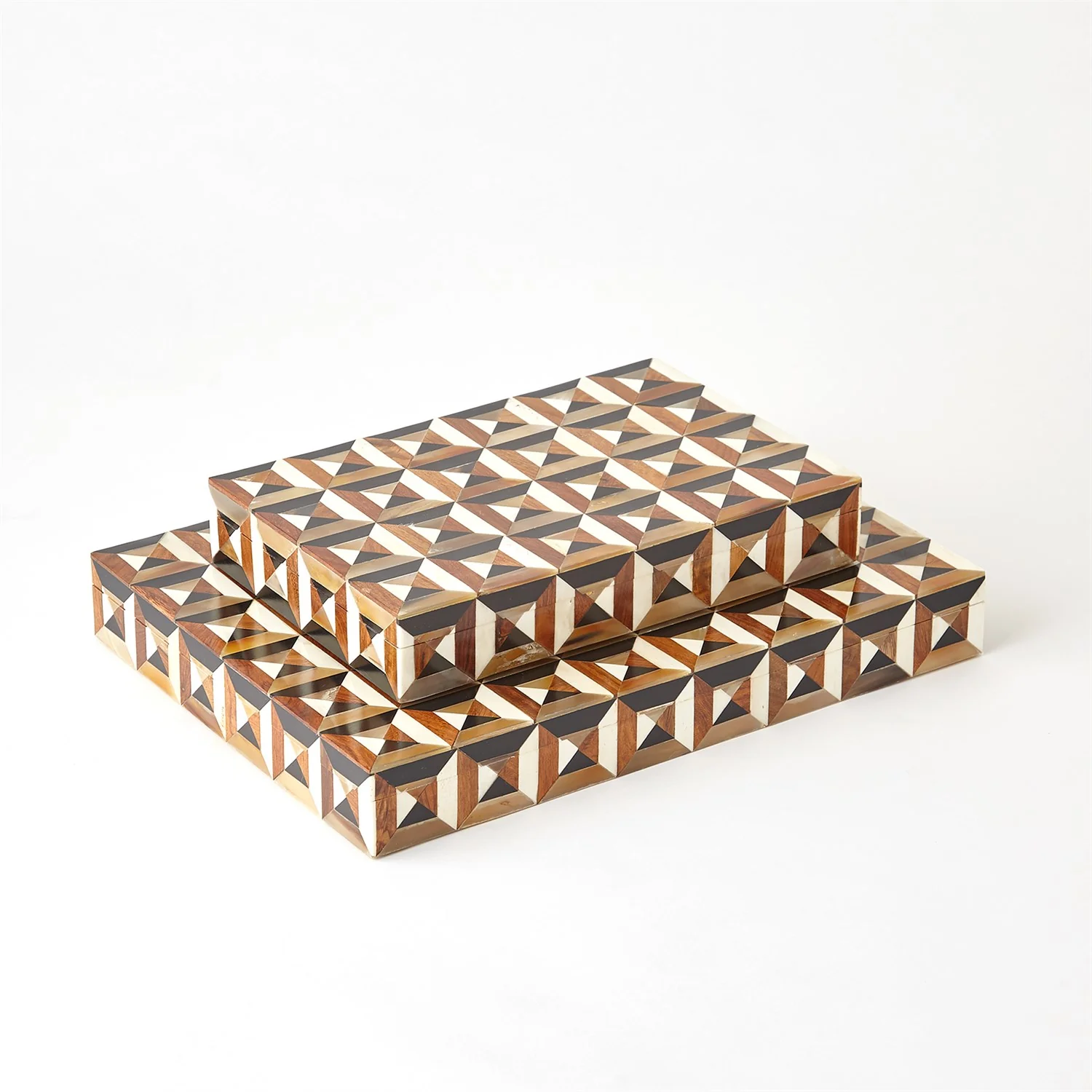 Global Views Triangle Marquetry Box - Image 9