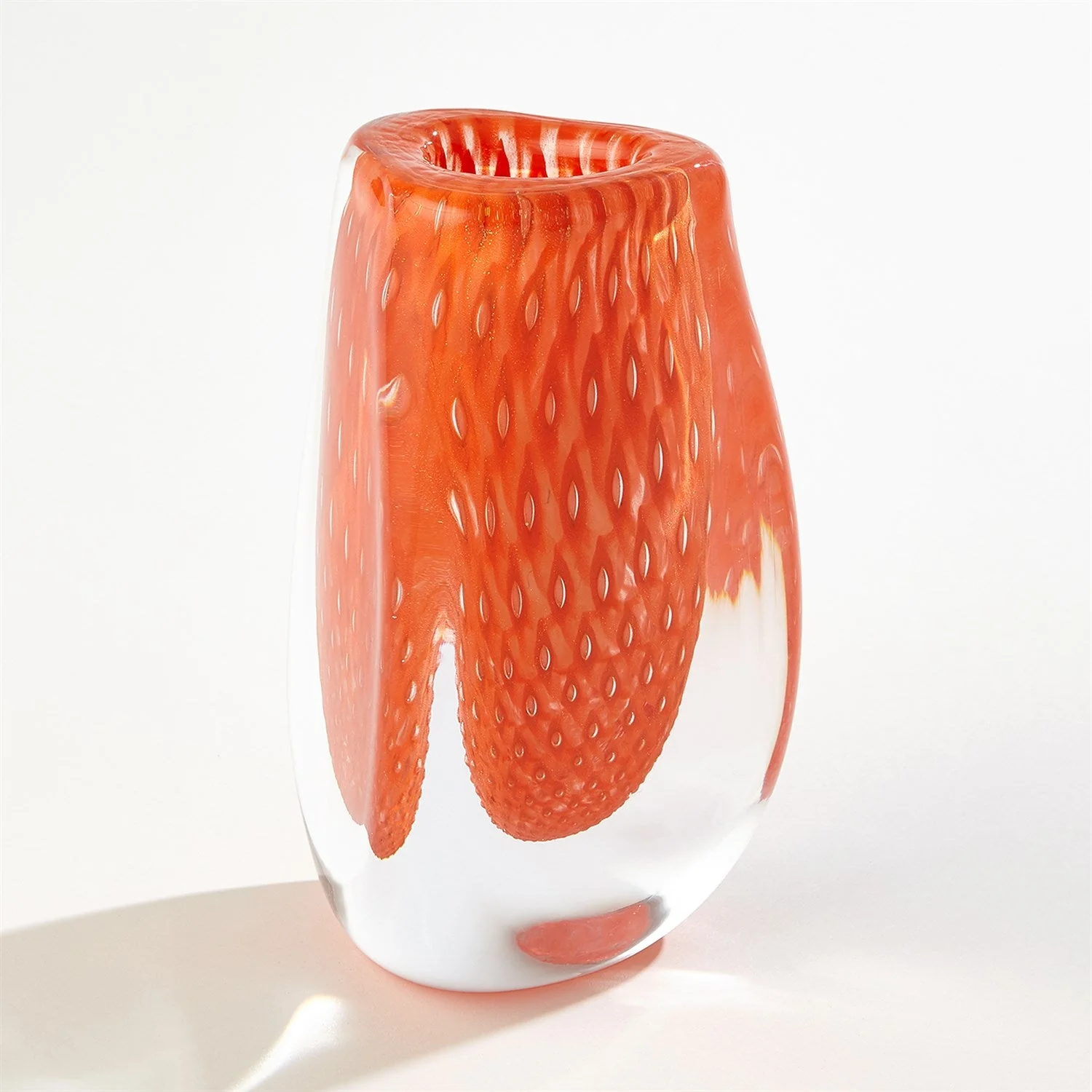 Global Views Triangular Bubbled Vase - Orange - Image 5