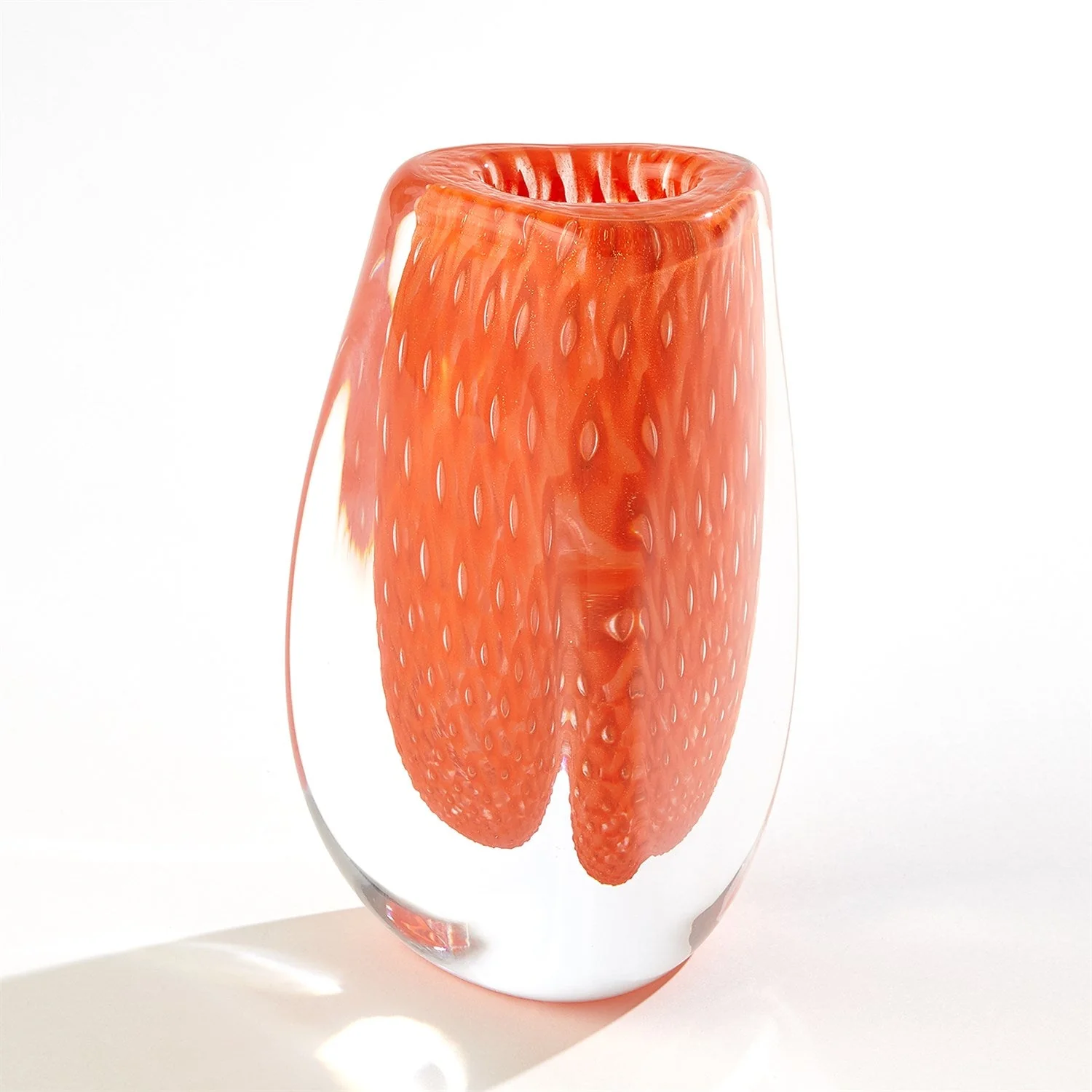 Global Views Triangular Bubbled Vase - Orange - Image 6