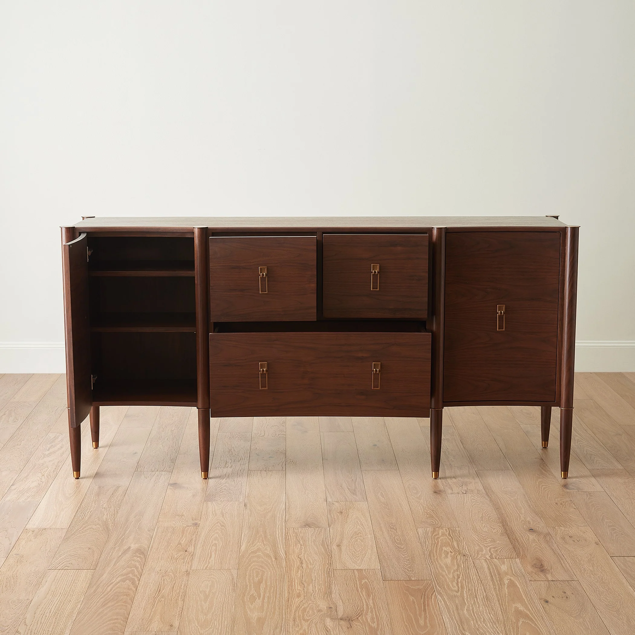 Global Views Triple Curve Cabinet Walnut - Image 11