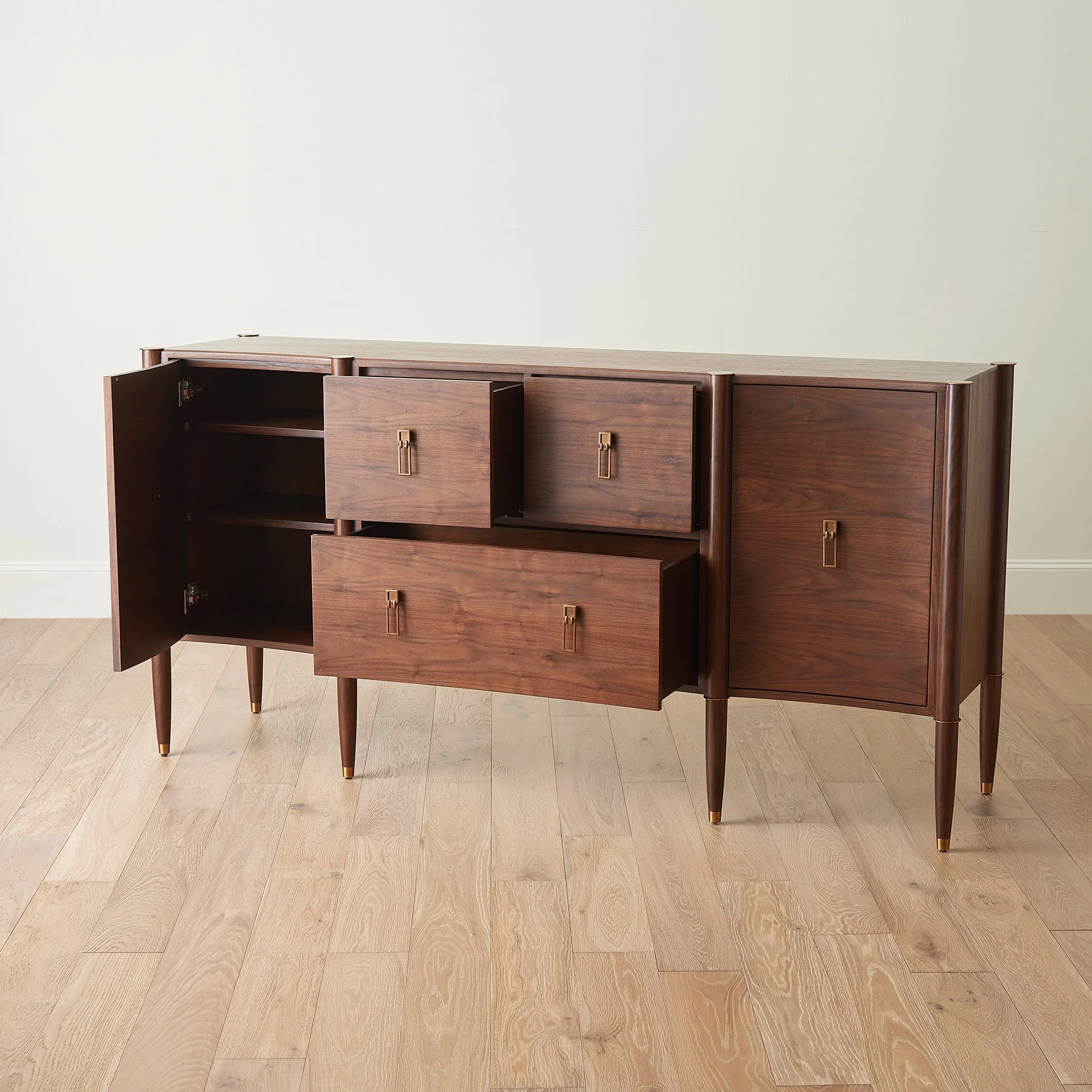 Global Views Triple Curve Cabinet Walnut - Image 12