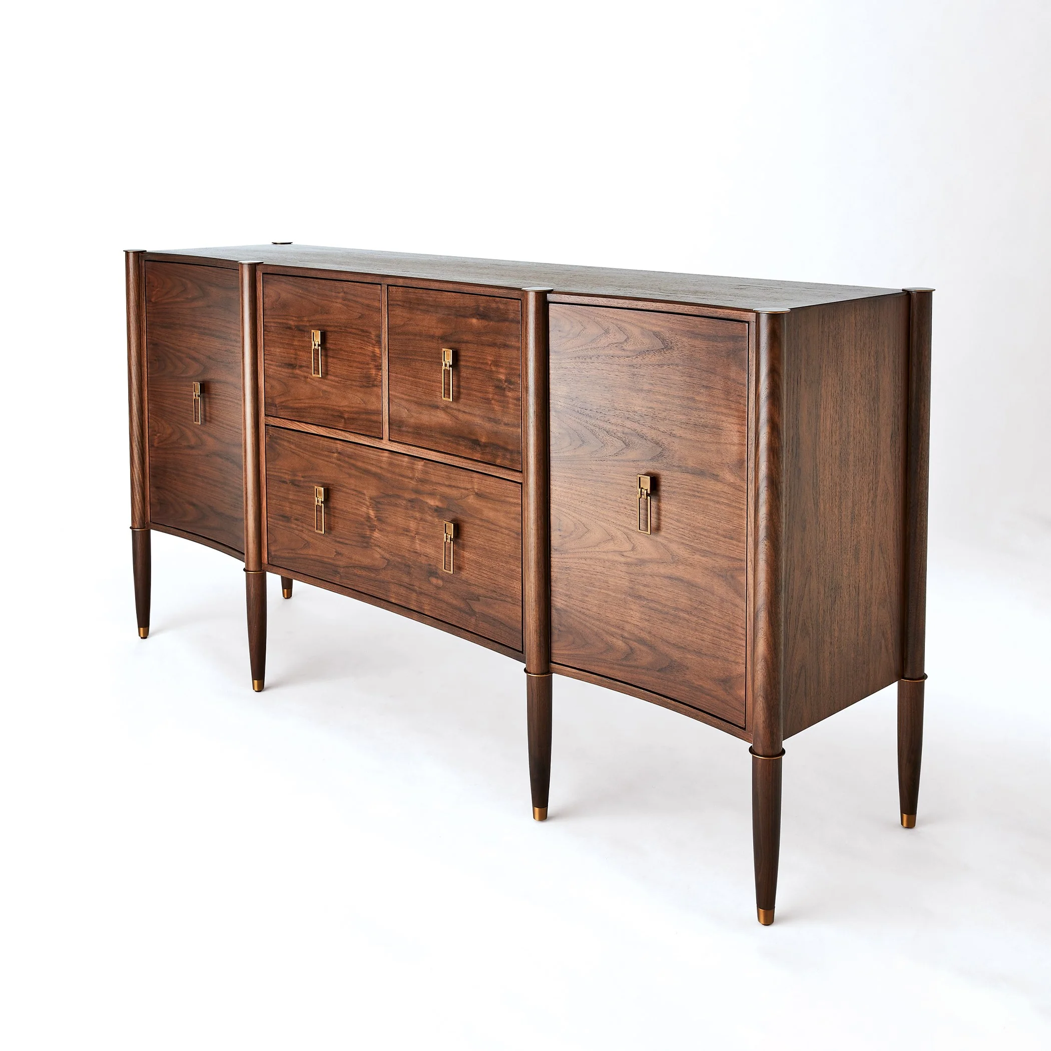 Global Views Triple Curve Cabinet Walnut - Image 4