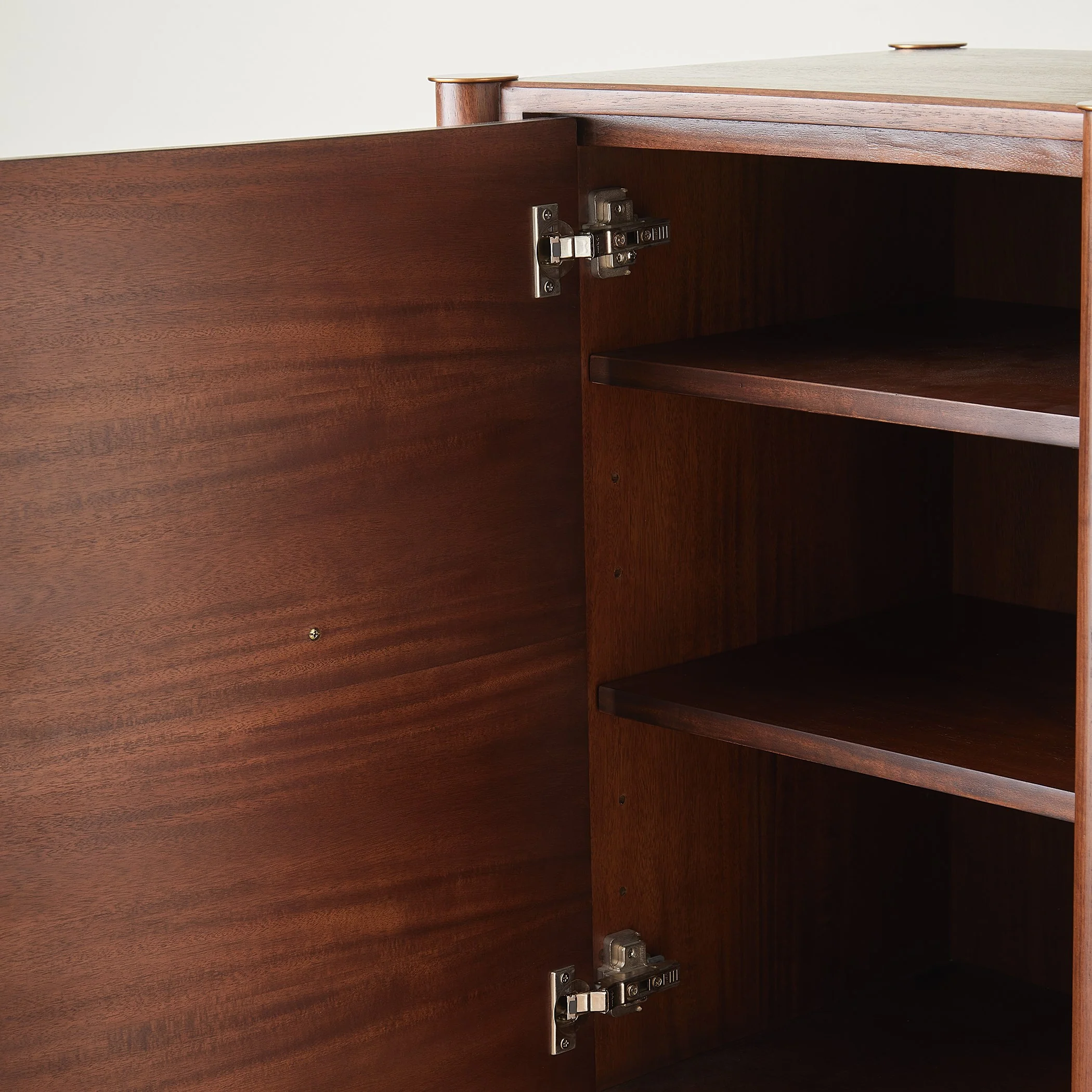 Global Views Triple Curve Cabinet Walnut - Image 8