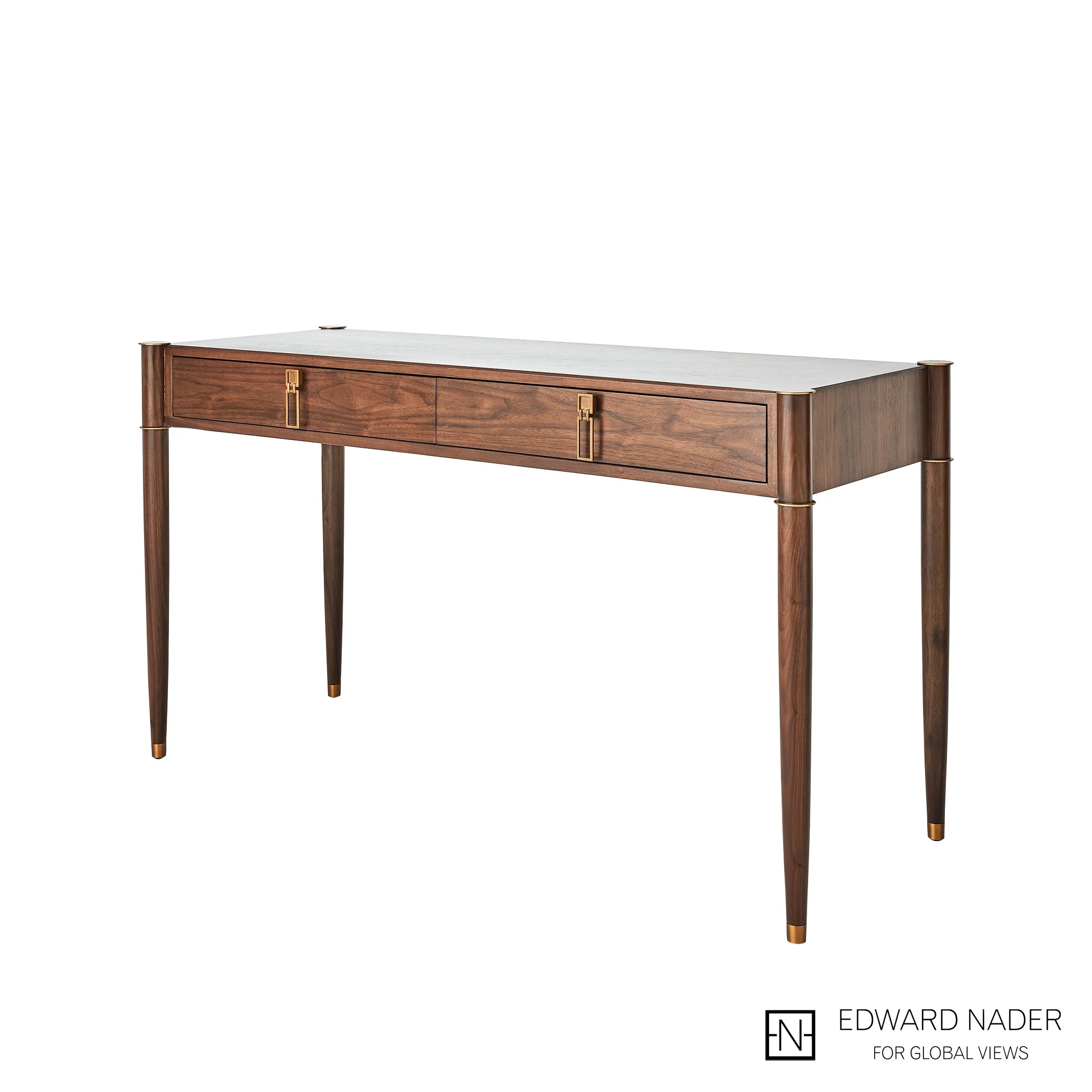 Global Views Triple Curve Desk Walnut - Image 15