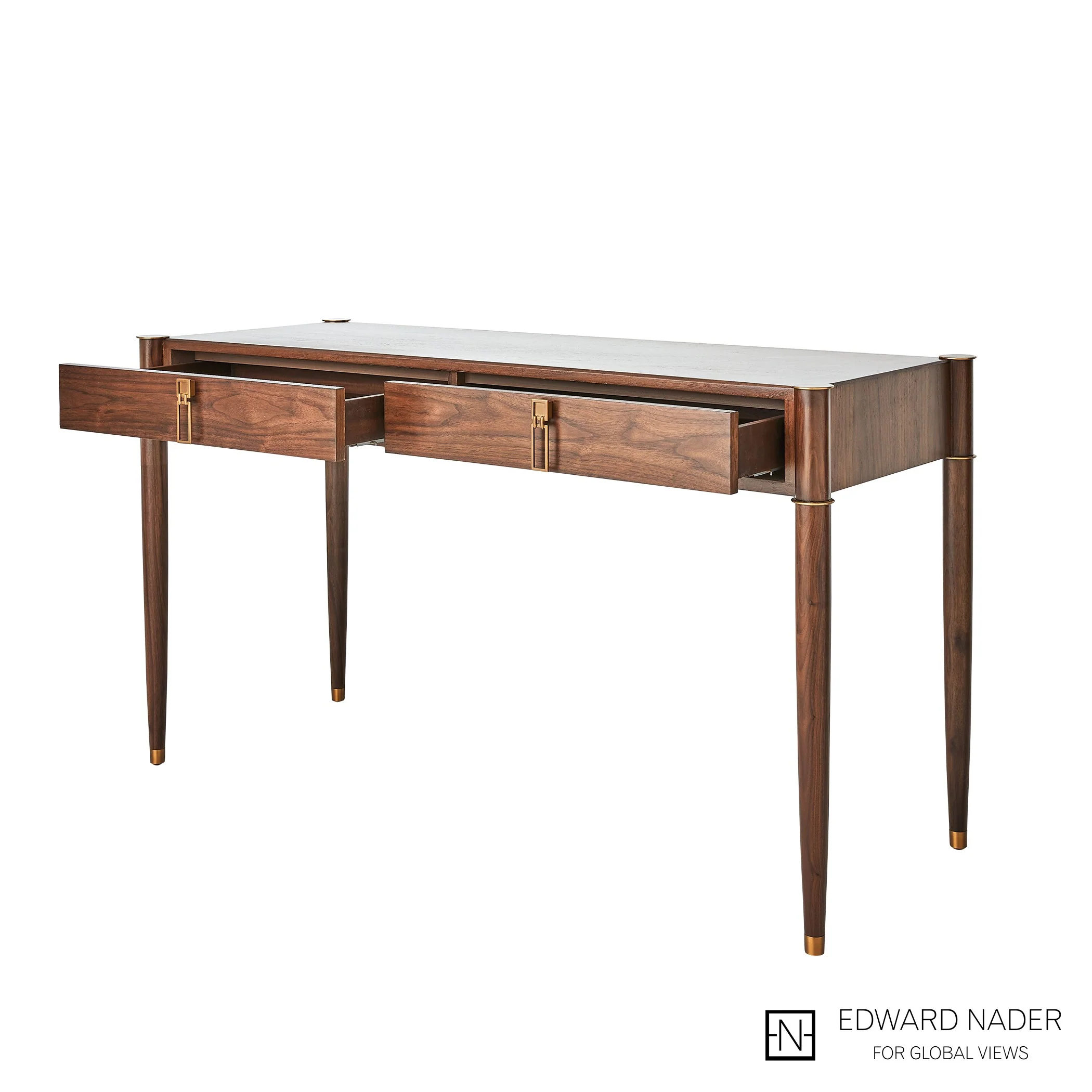 Global Views Triple Curve Desk Walnut - Image 16