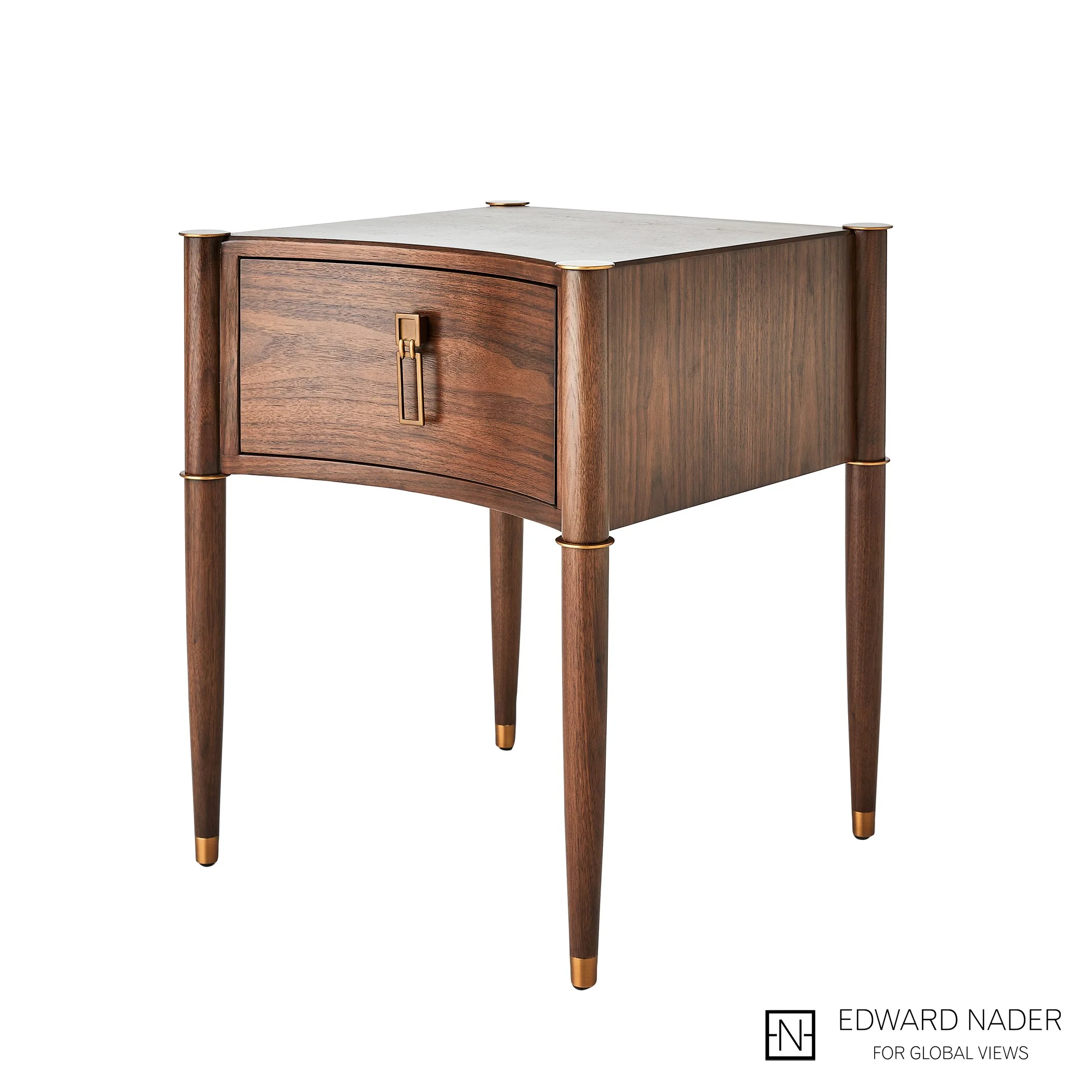 Global Views Triple Curve Side Table Walnut - Image 10