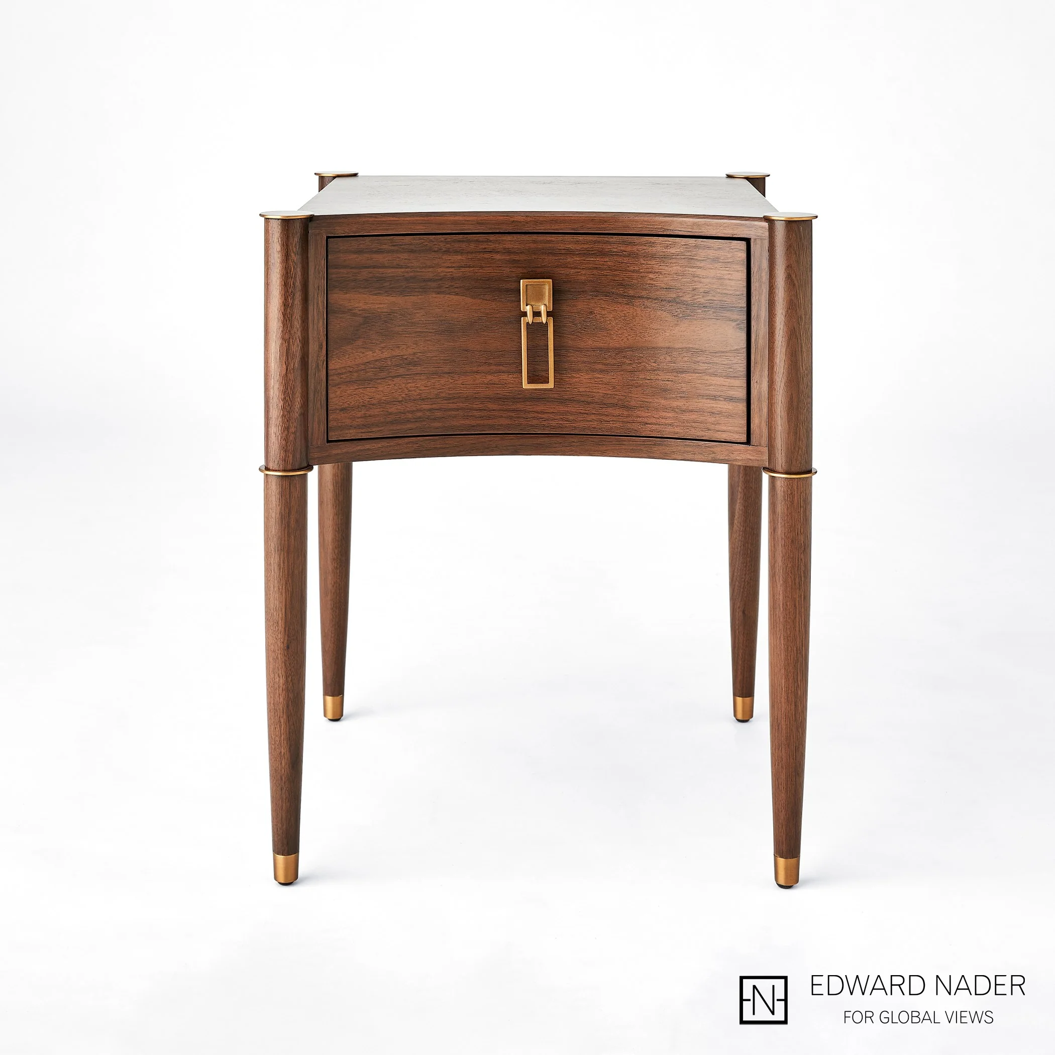 Global Views Triple Curve Side Table Walnut - Image 2