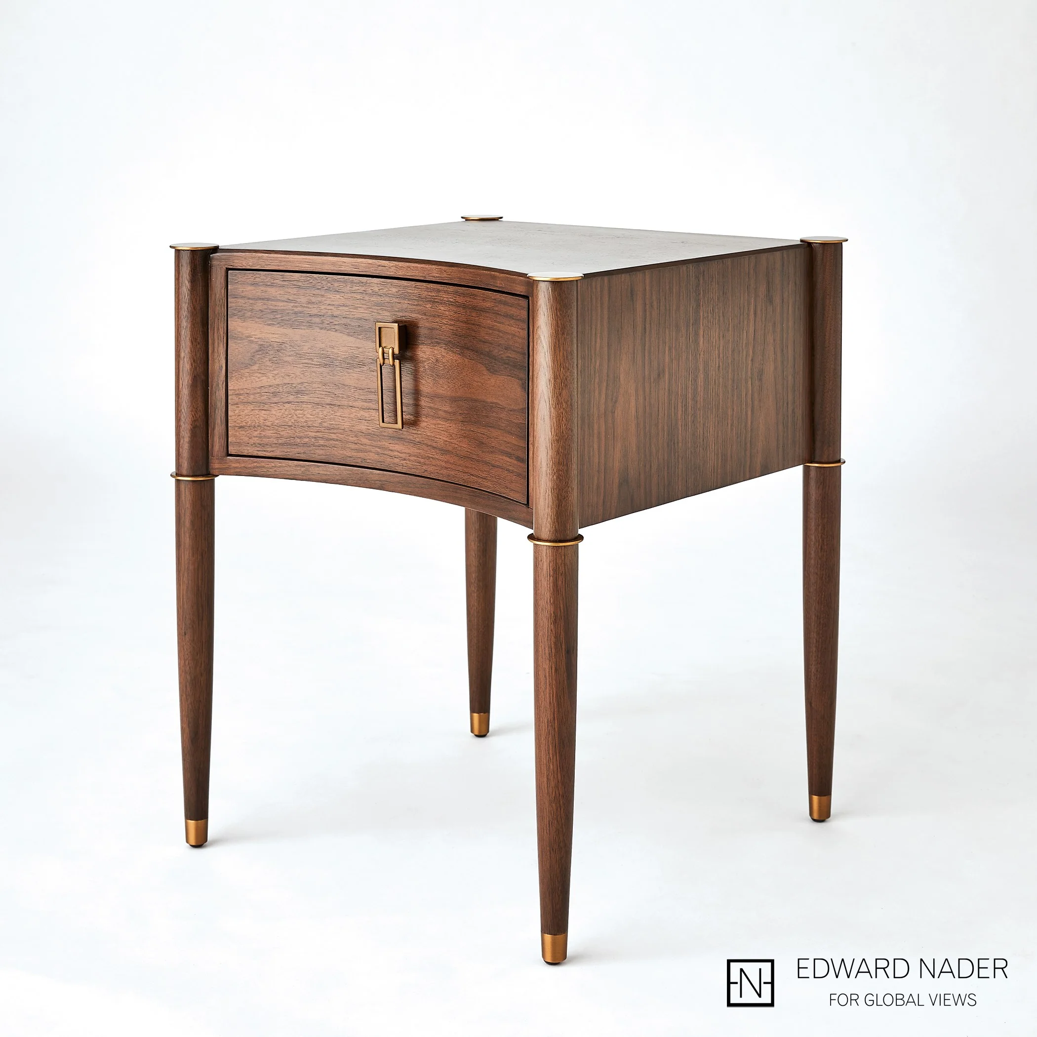 Global Views Triple Curve Side Table Walnut - Image 3
