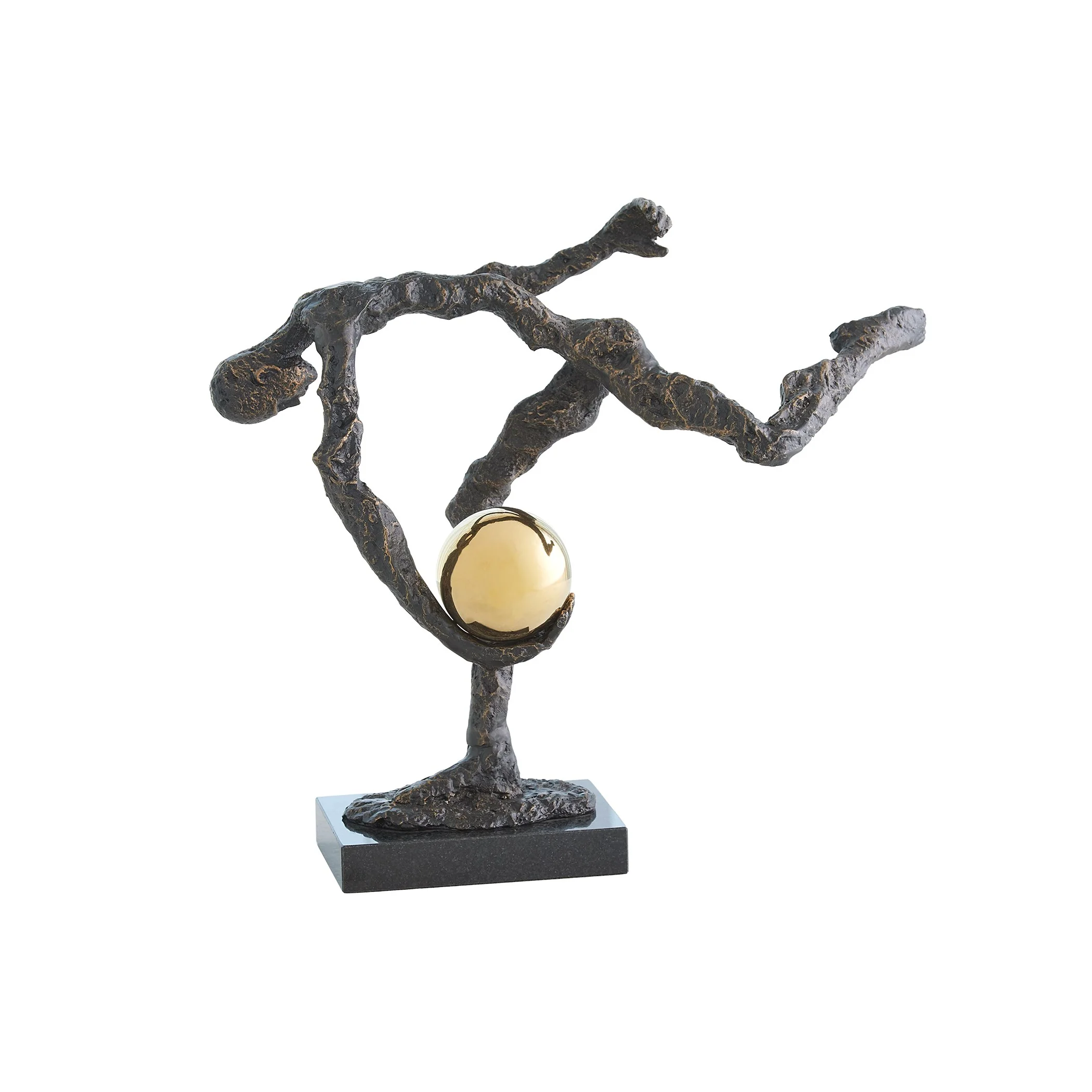 Global Views Tripped Up Sculpture Bronze w/ Brass Sphere - Image 5
