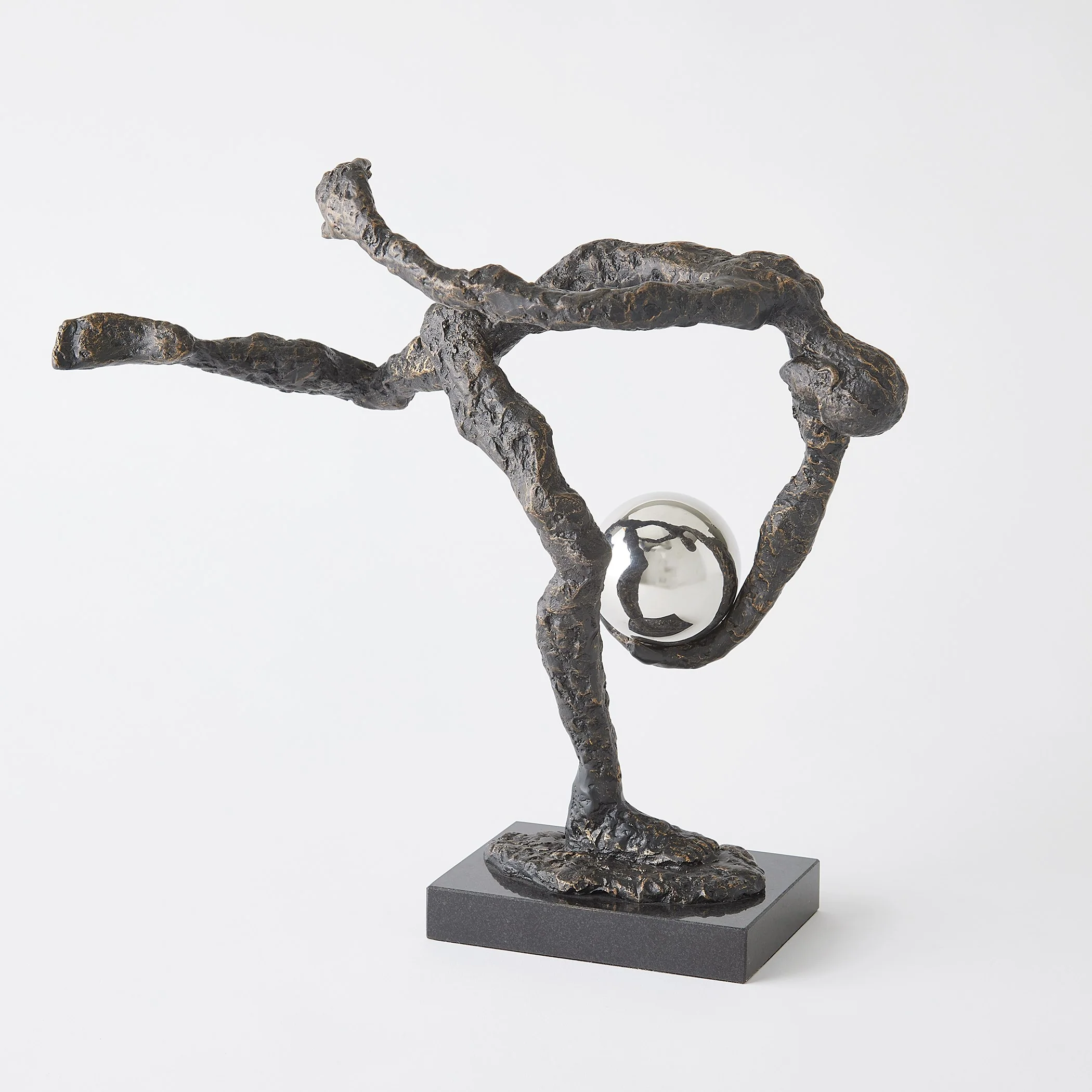 Global Views Tripped Up Sculpture Bronze w/Nickel Sphere - Image 2
