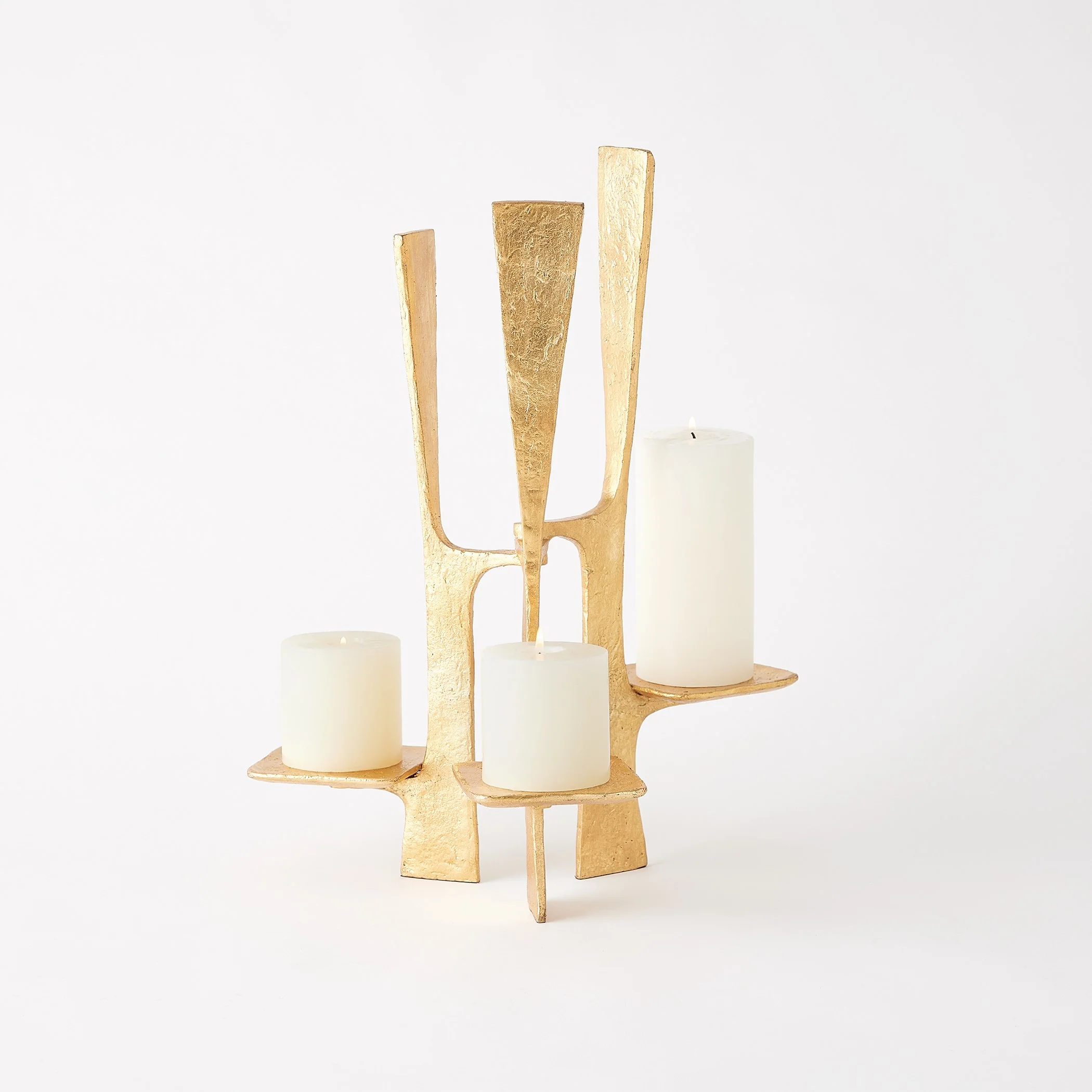 Global Views Triune Candleholder Gold Leaf - Image 2