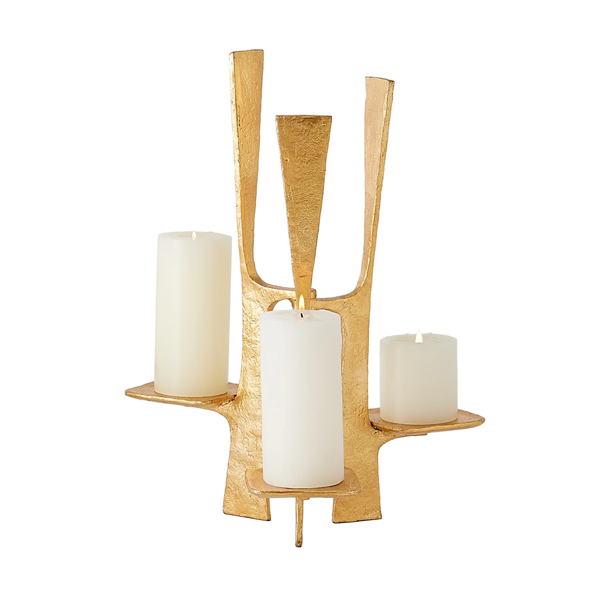 Global Views Triune Candleholder Gold Leaf - Image 6