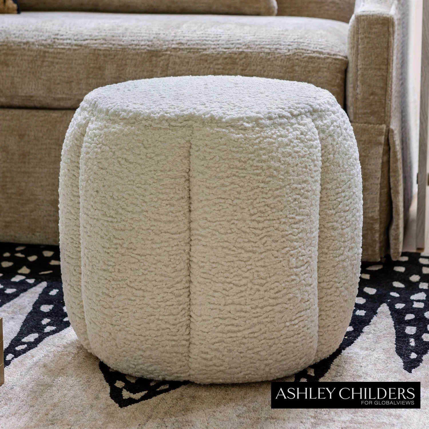 Global Views Tuffet Ottoman Sheepskin by Ashley Childers - Image 7