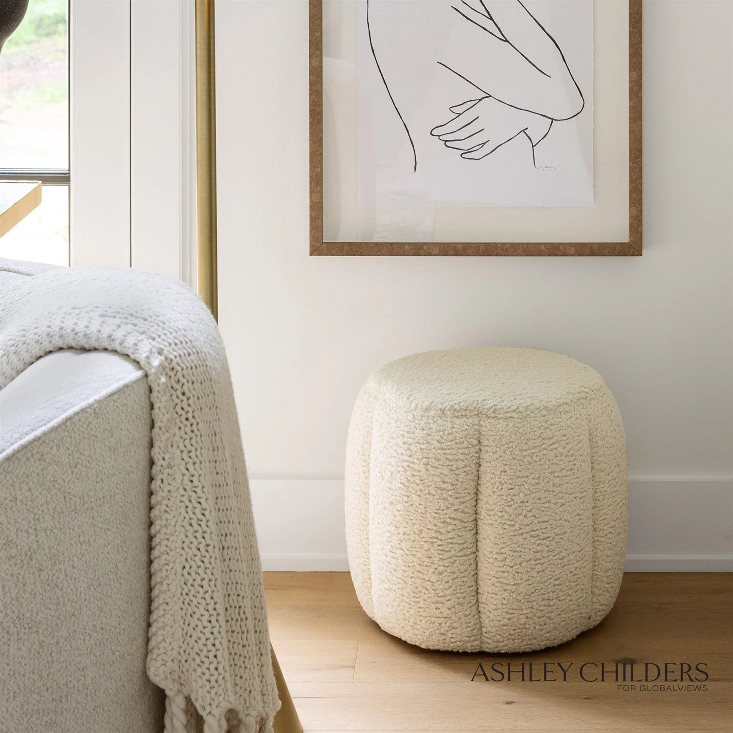 Global Views Tuffet Ottoman Sheepskin by Ashley Childers - Image 8