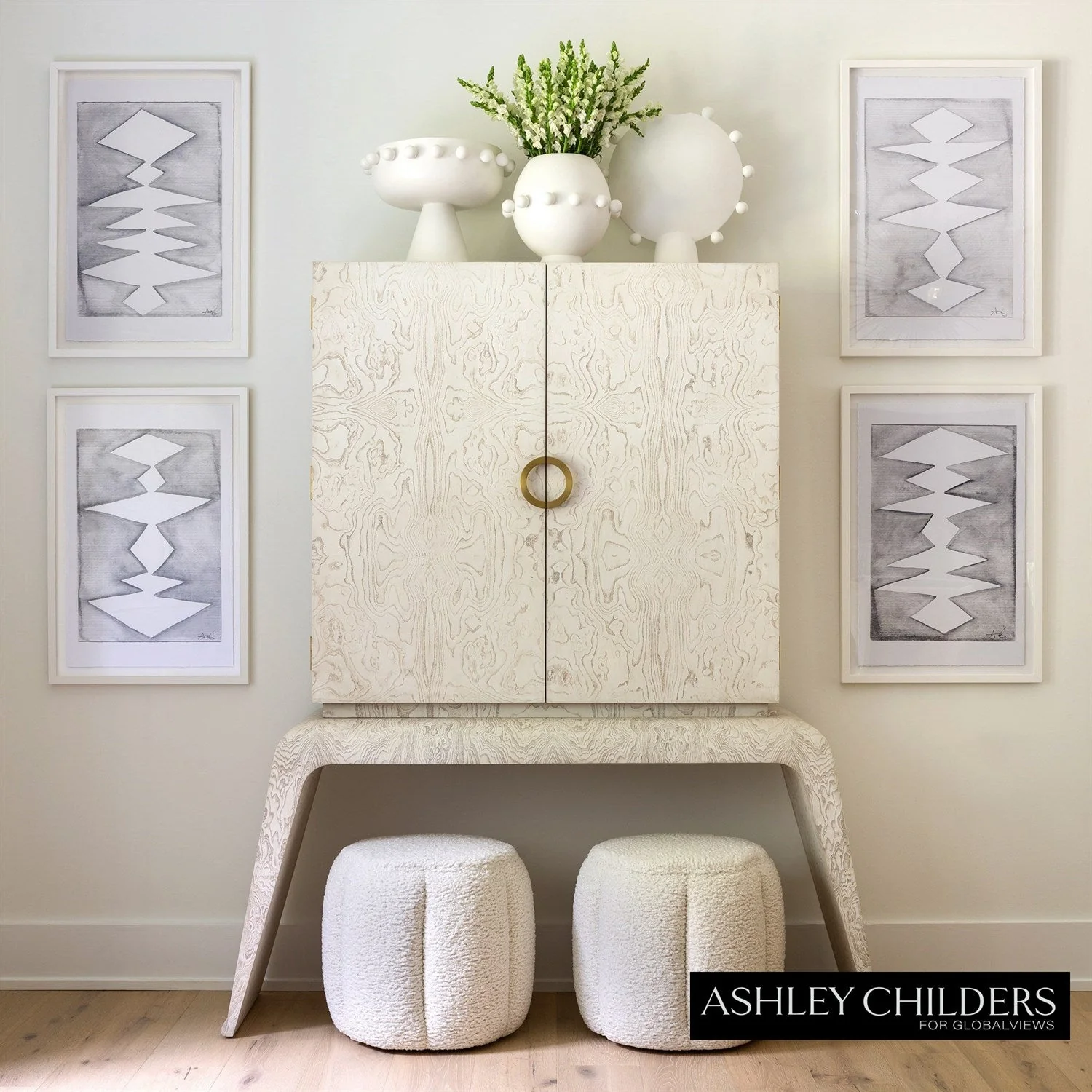 Global Views Tuffet Ottoman Sheepskin by Ashley Childers - Image 9
