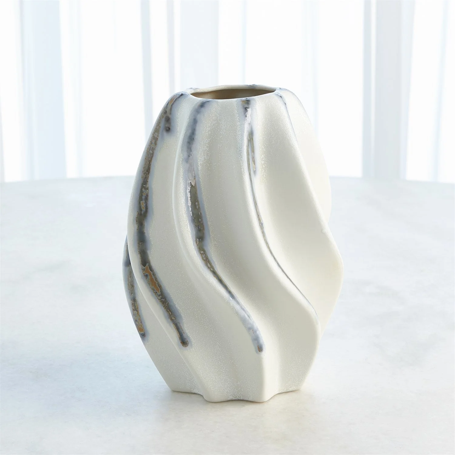 Global Views Twist Vase - Indigo Drip - Image 3