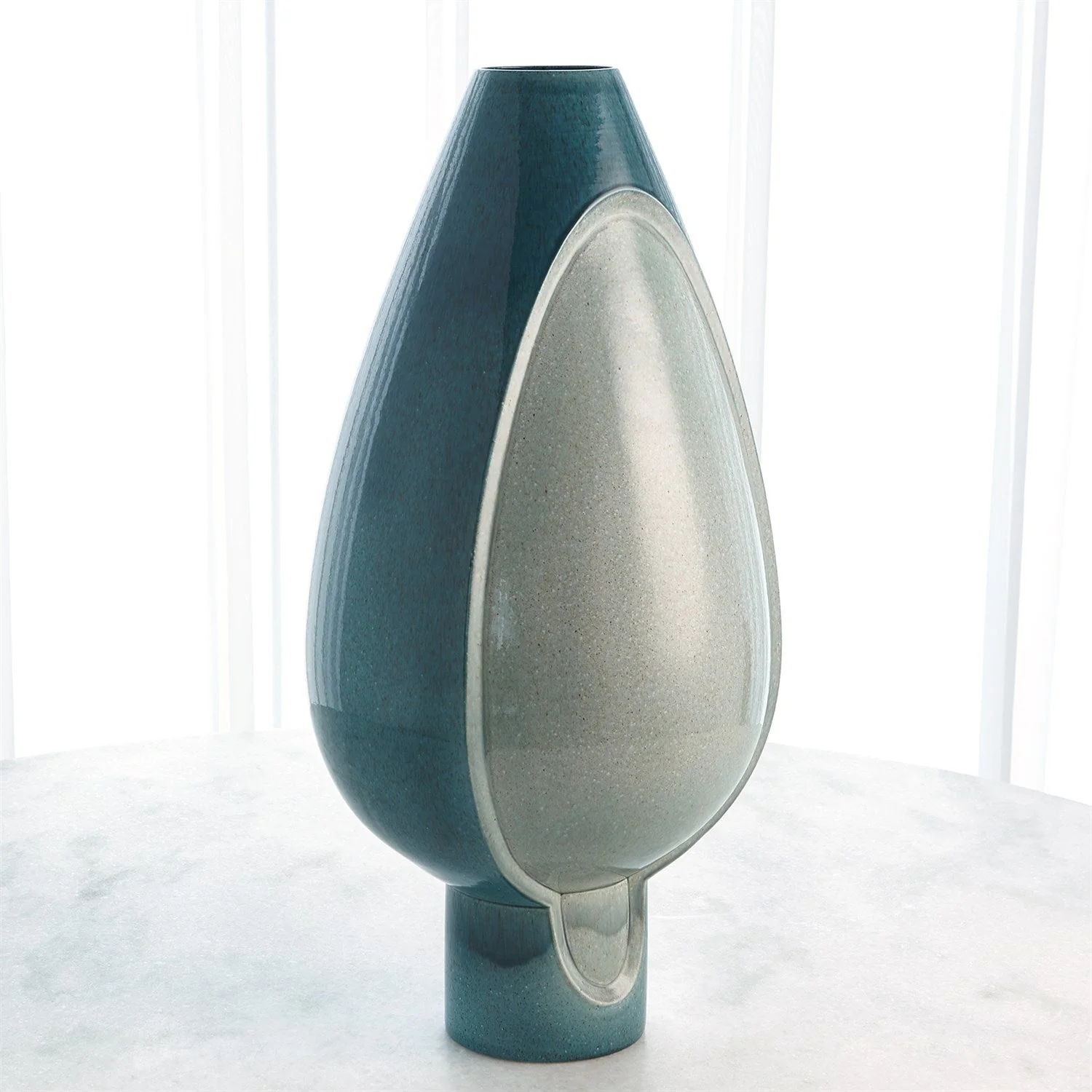 Global Views Two Tone Pod Vase - Azure - Image 10