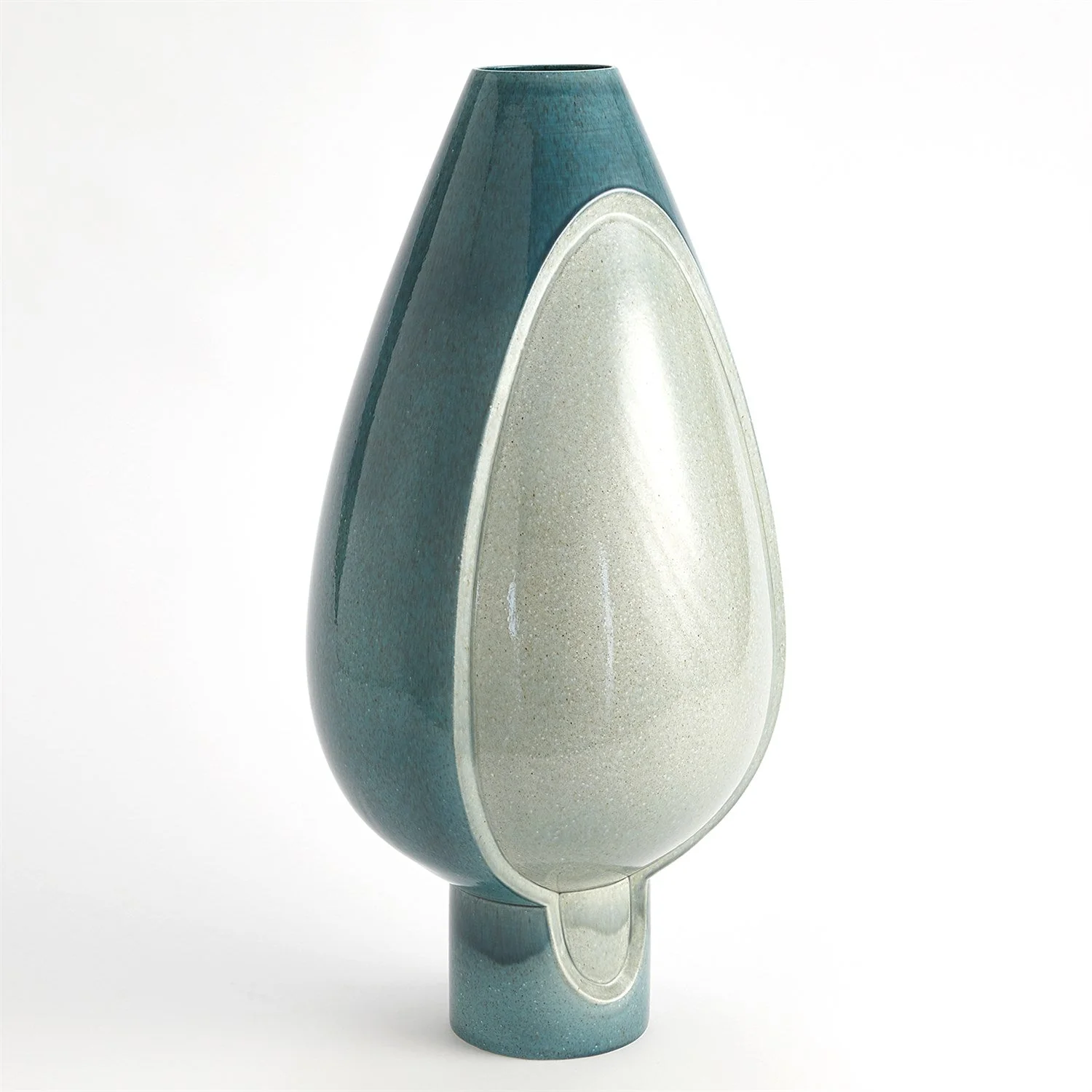 Global Views Two Tone Pod Vase - Azure - Image 11