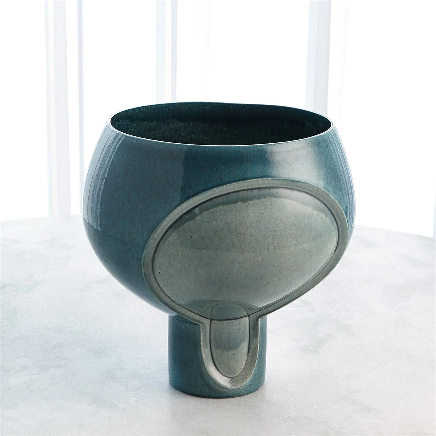 Global Views Two Tone Pod Vase - Azure - Image 6