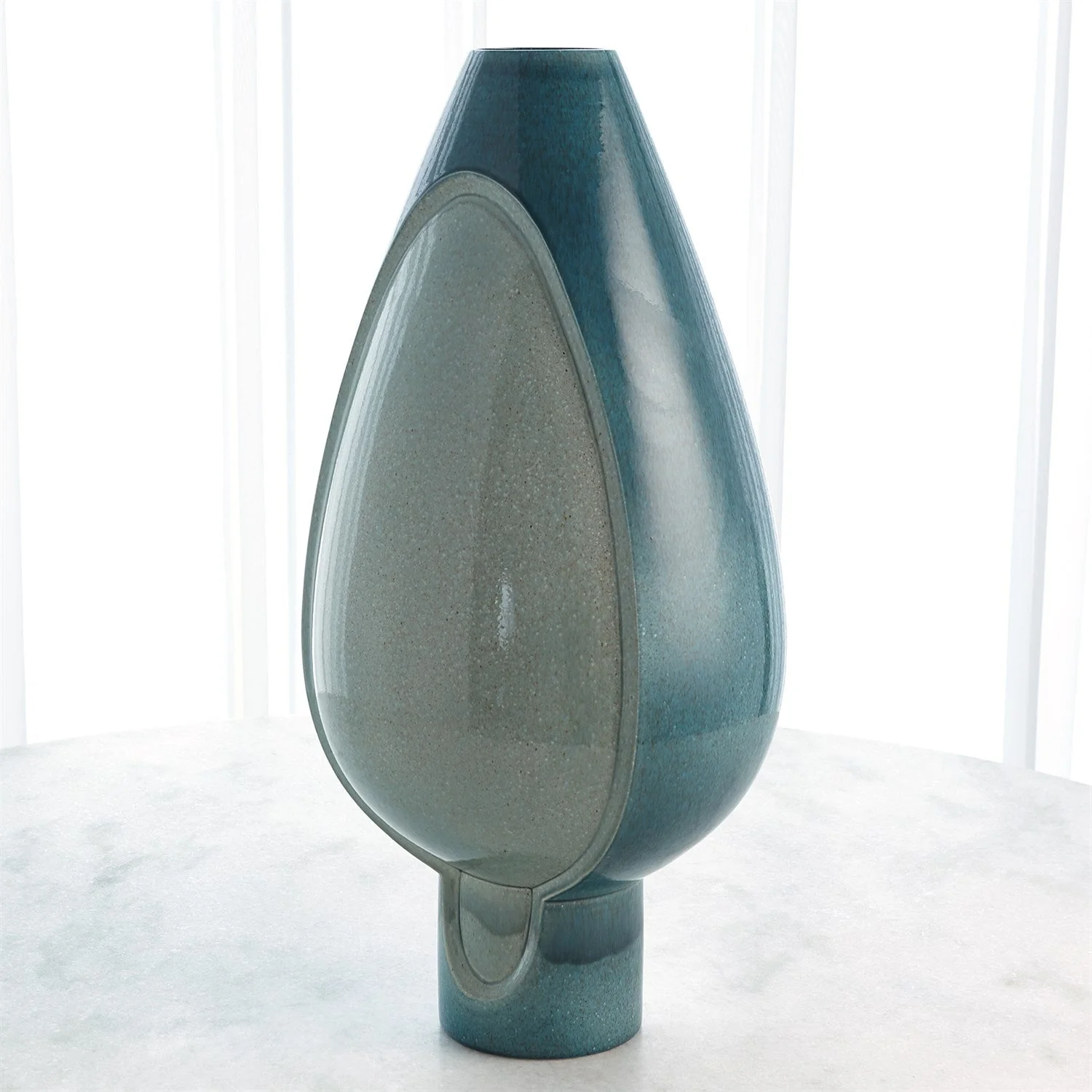 Global Views Two Tone Pod Vase - Azure - Image 9
