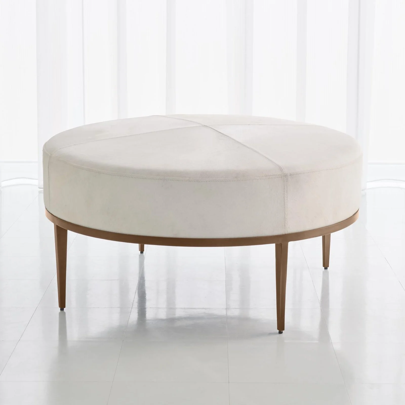 Global Views Urban Ottoman with Hair-on-Hide - Image 3