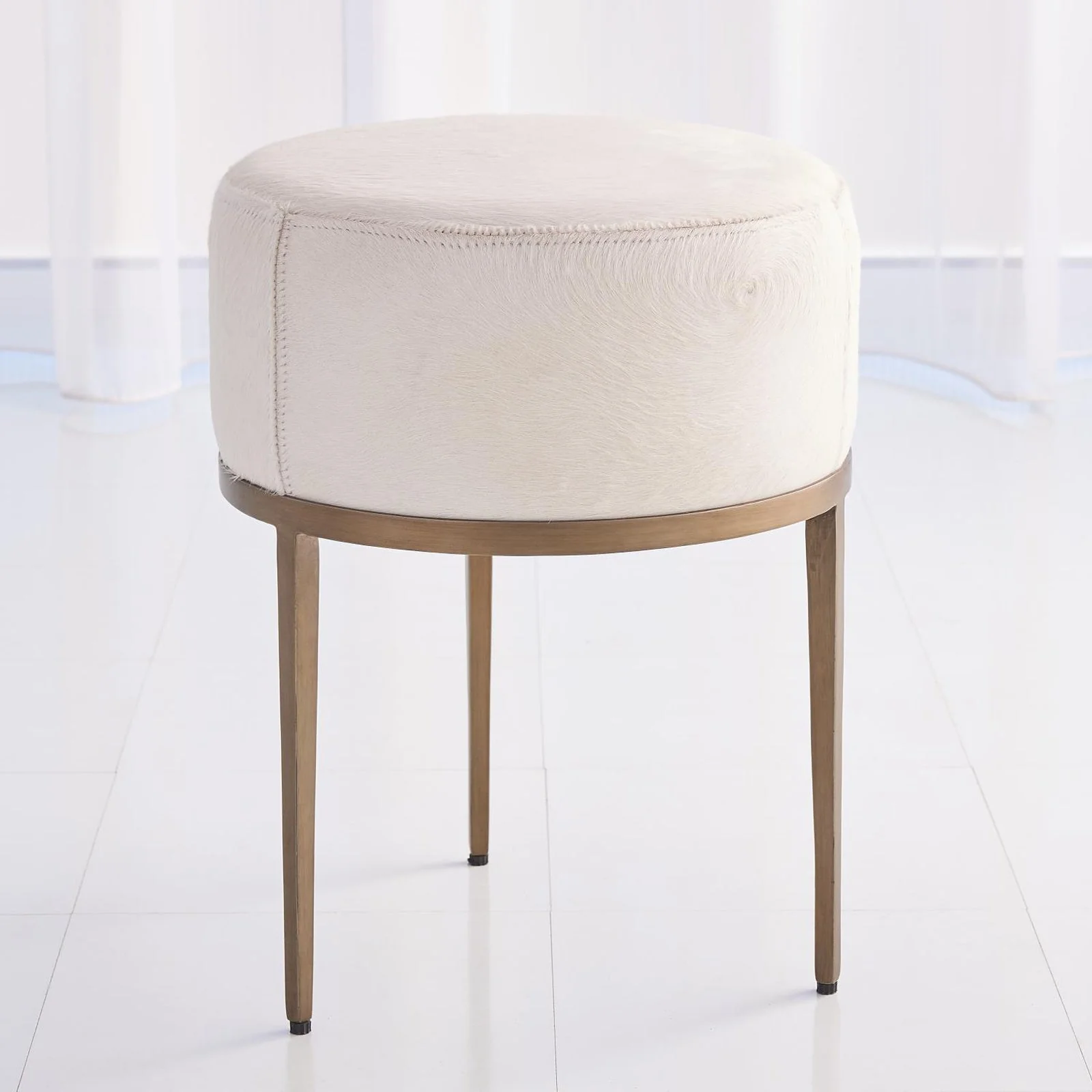 Global Views Urban Stool with Hair-on-Hide - Image 2