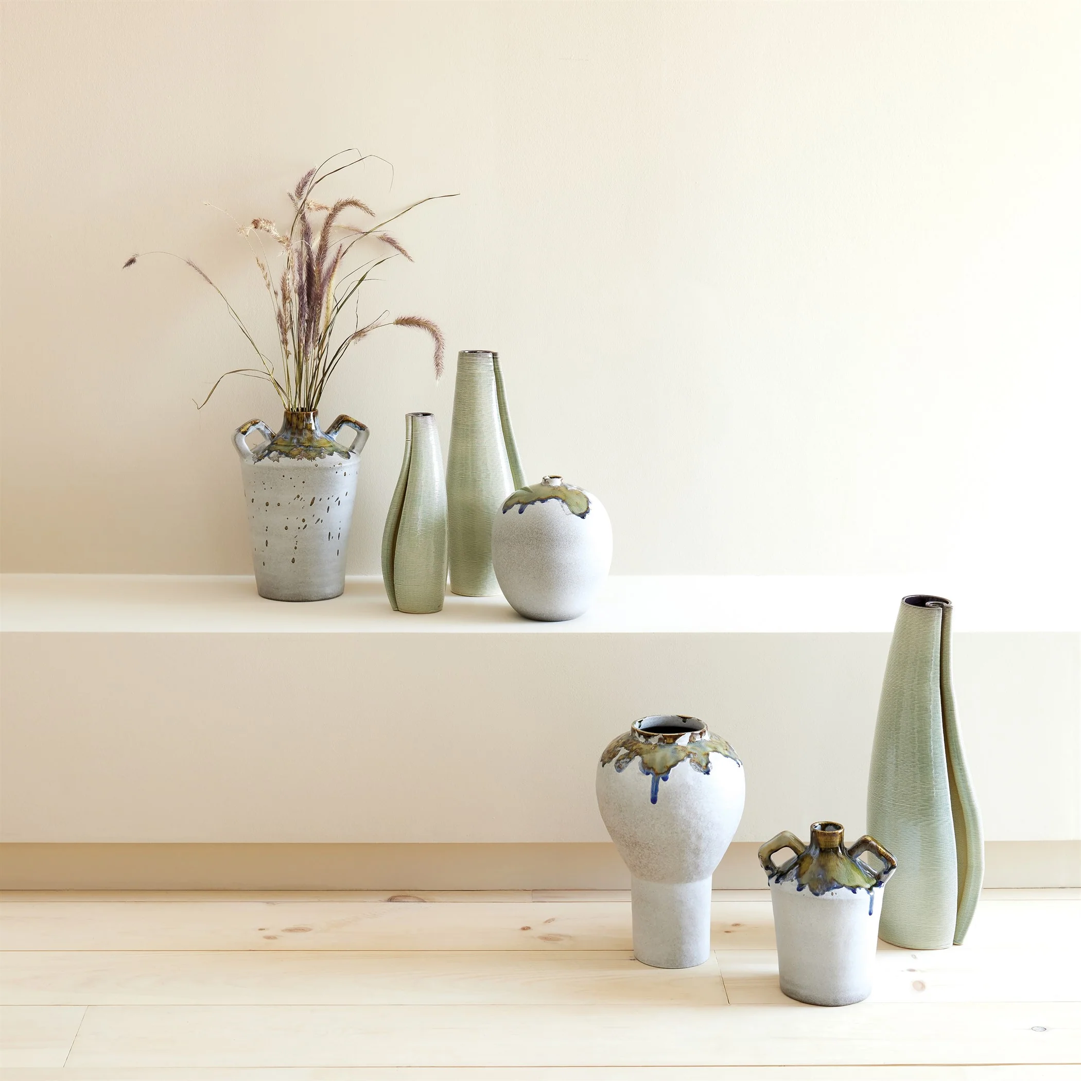 Global Views Volcan Grey/Reactive Green Vases and Jars - Image 6