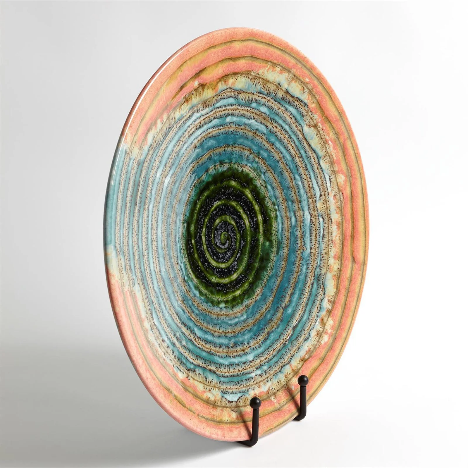 Global Views Watercolor Ringed Charger - Image 2